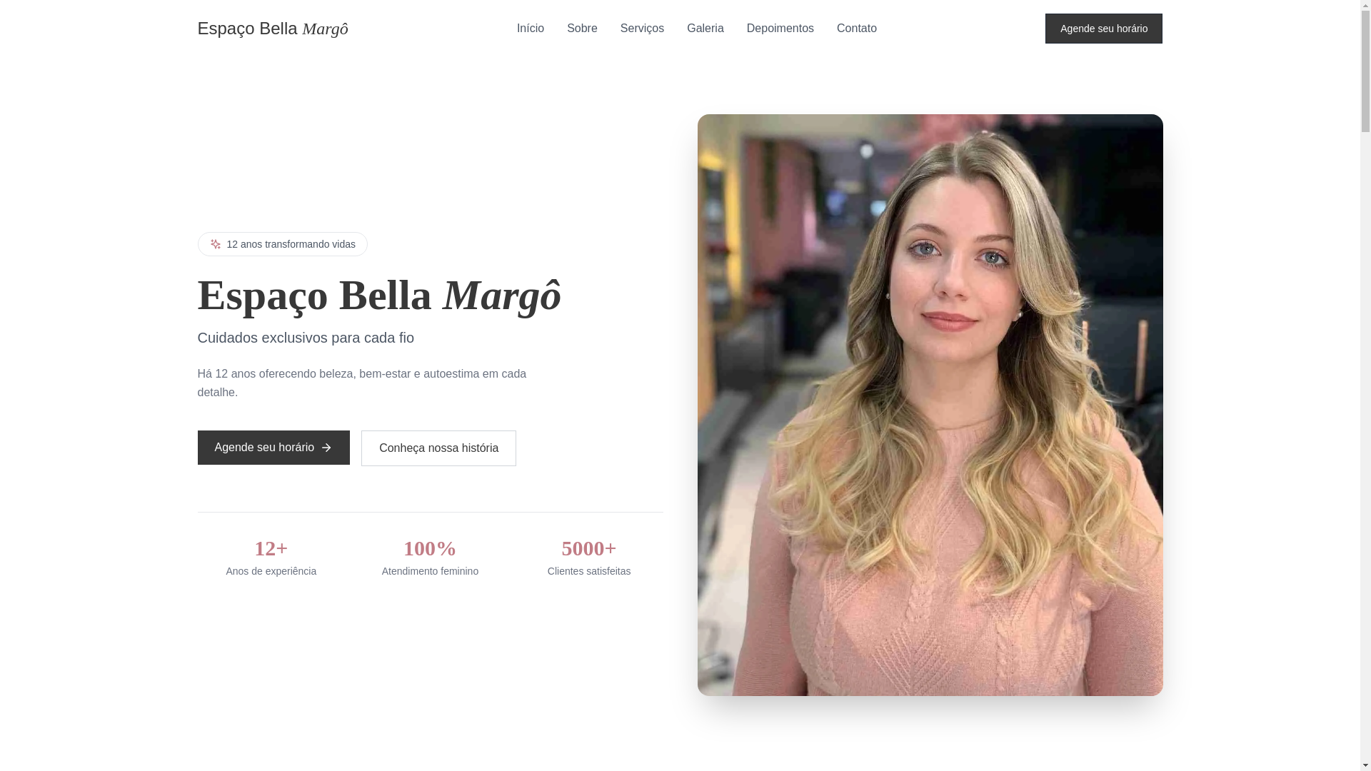 website screenshot of https://espacobellamargo.com.br/