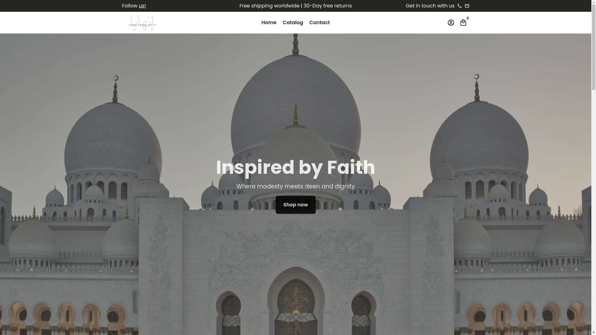 website screenshot of https://inimitablehaaya.com/