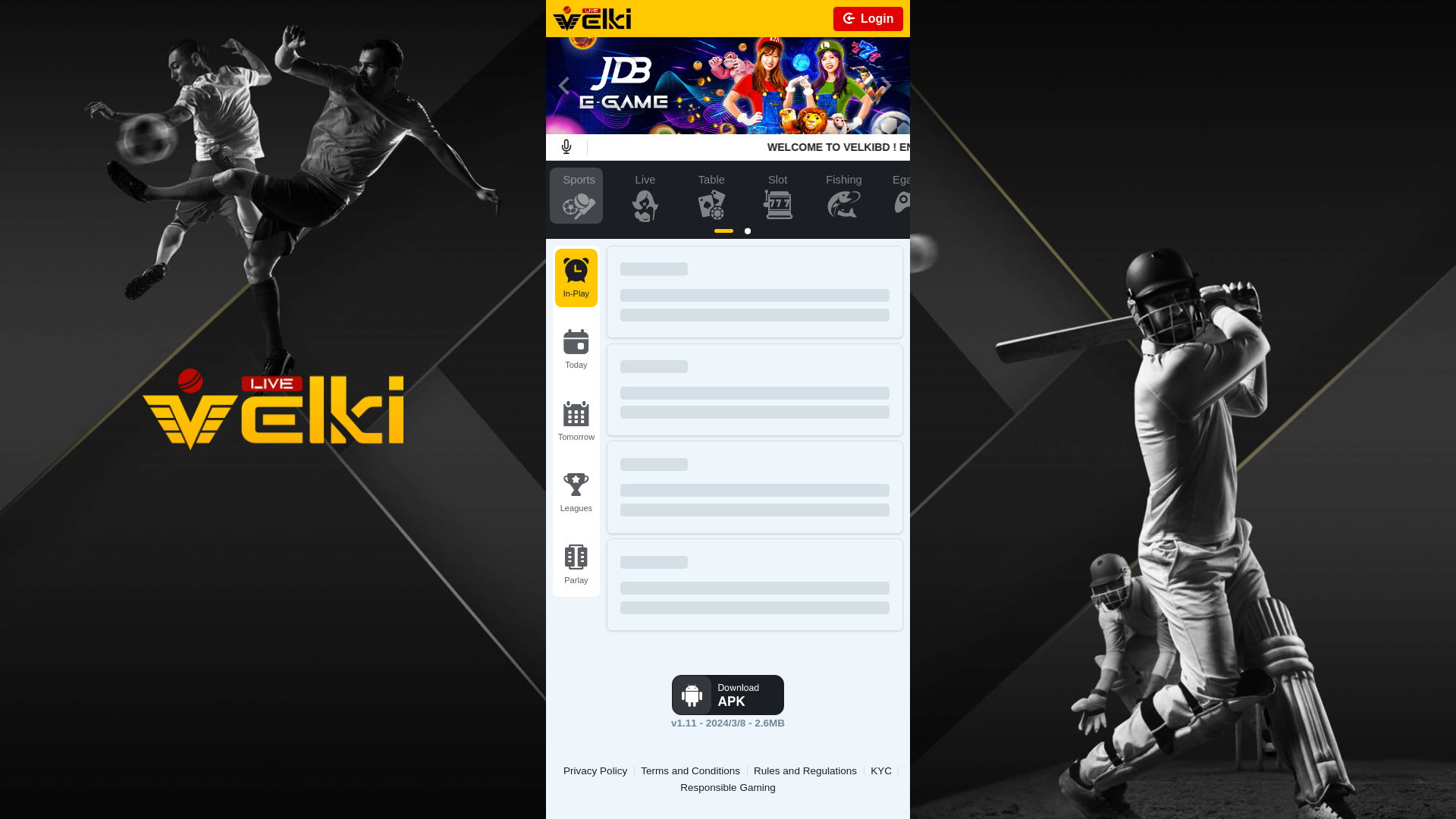 website screenshot of https://velkibd.live/