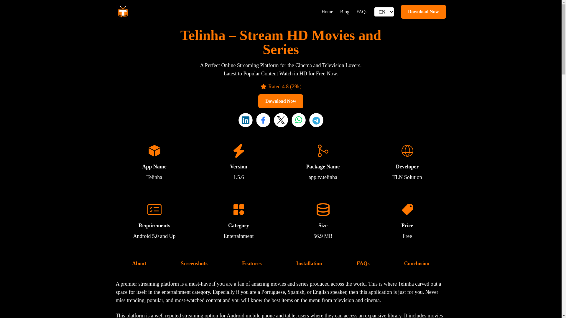 website screenshot of https://telinha.pages.dev/