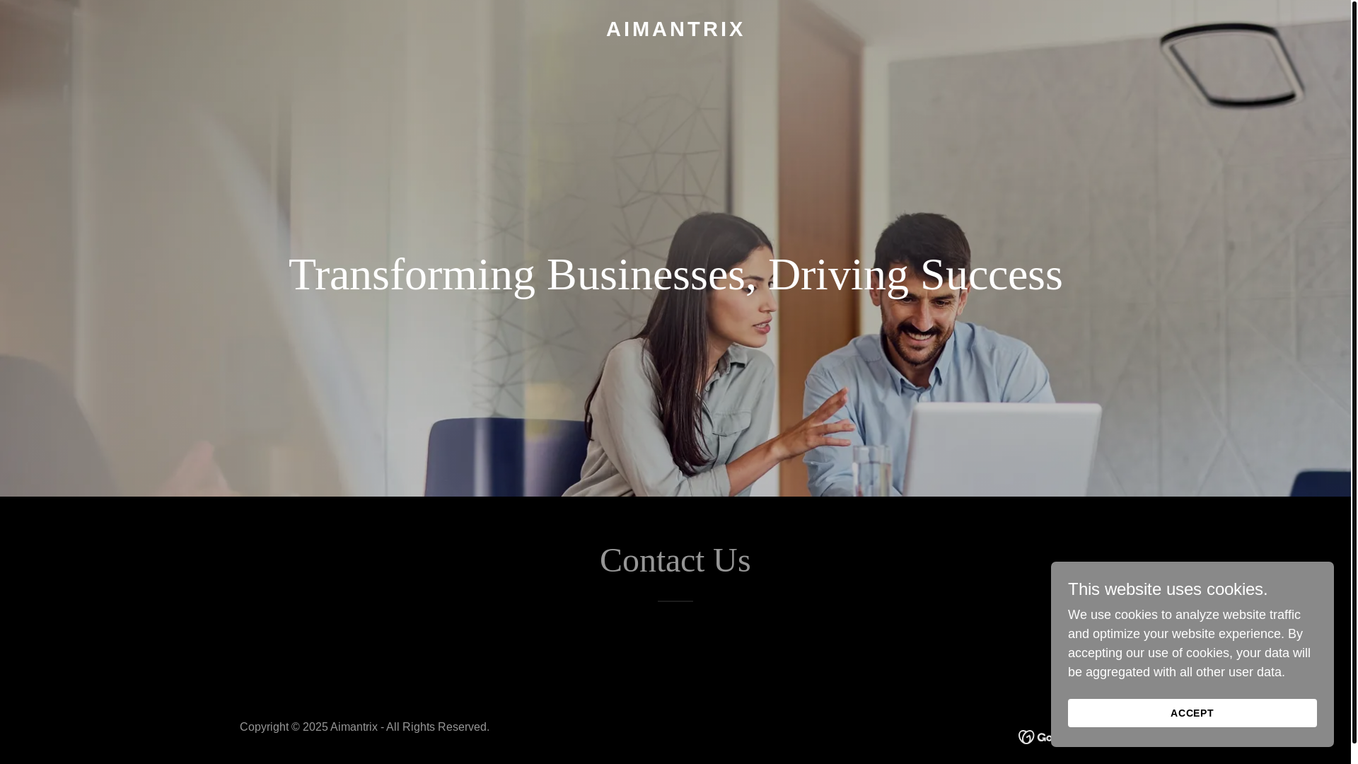website screenshot of https://aimantrix.in/