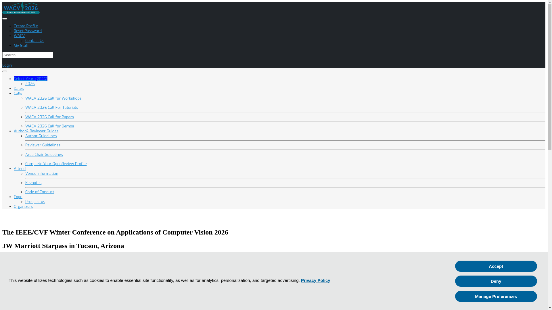 website screenshot of https://wacv.thecvf.com/