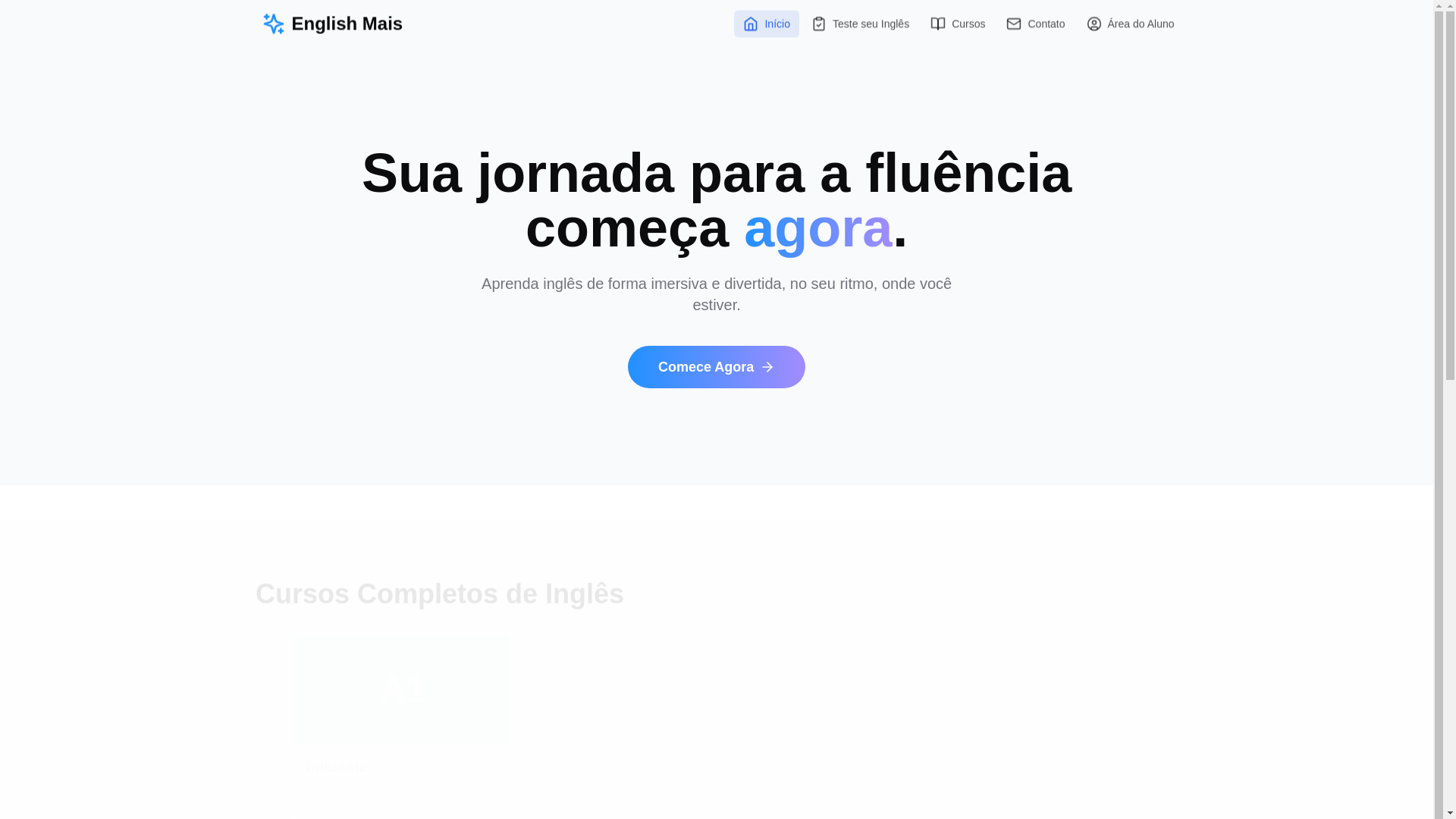 website screenshot of https://englishmais.com.br/