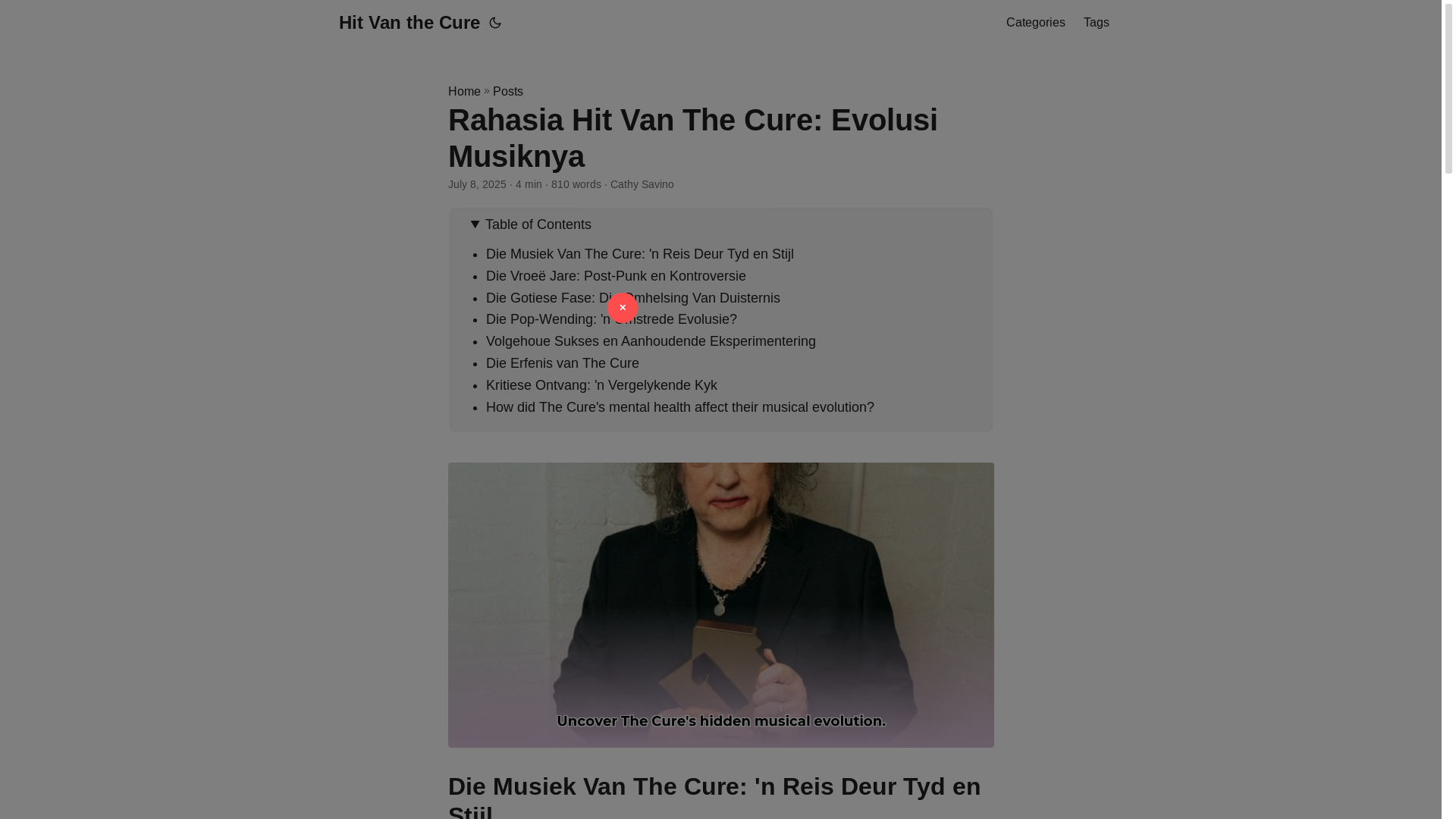 website screenshot of https://hit-van-the-cure.pages.dev/