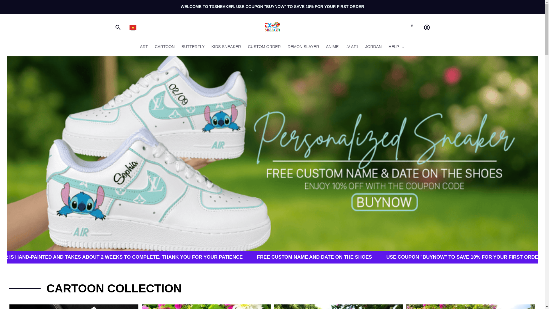website screenshot of https://txsneaker.store/