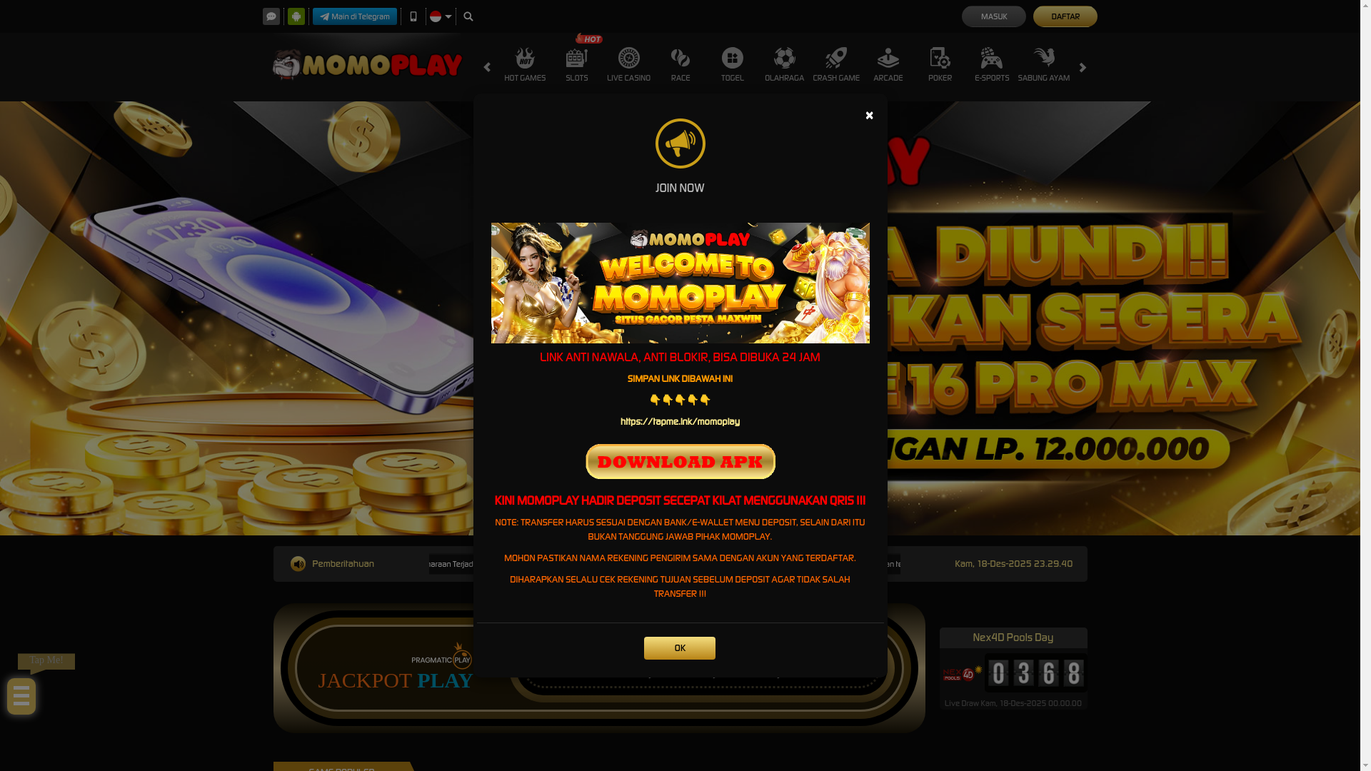 website screenshot of https://momoplayvip.biz/
