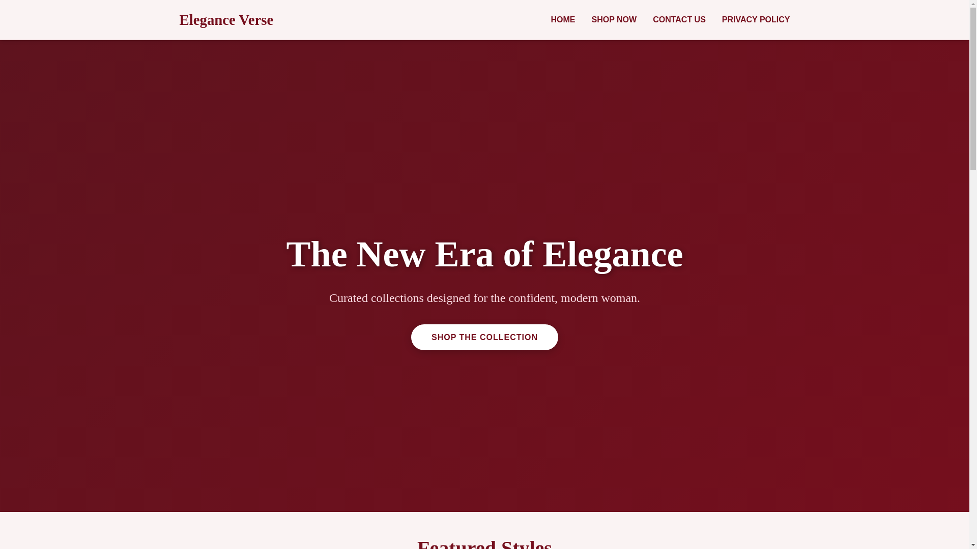 website screenshot of https://eleganceverse.online/