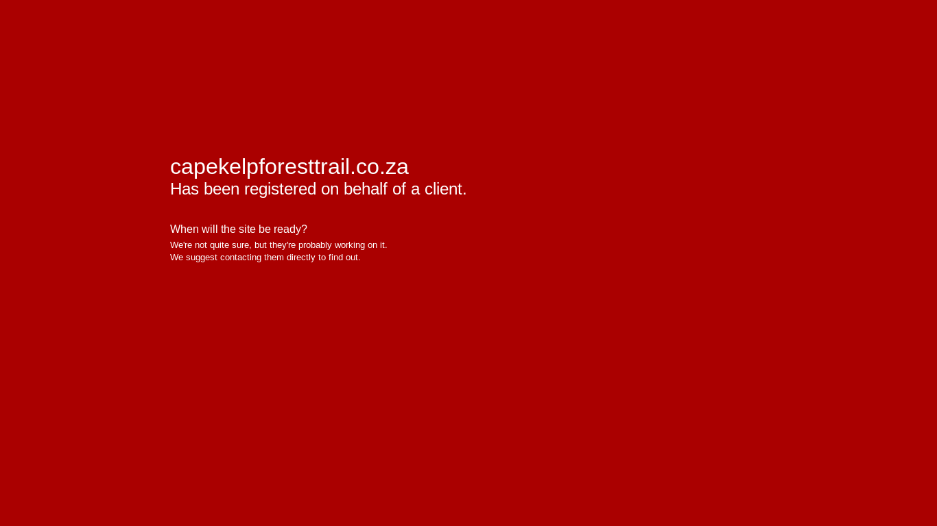 website screenshot of https://capekelpforesttrail.co.za/