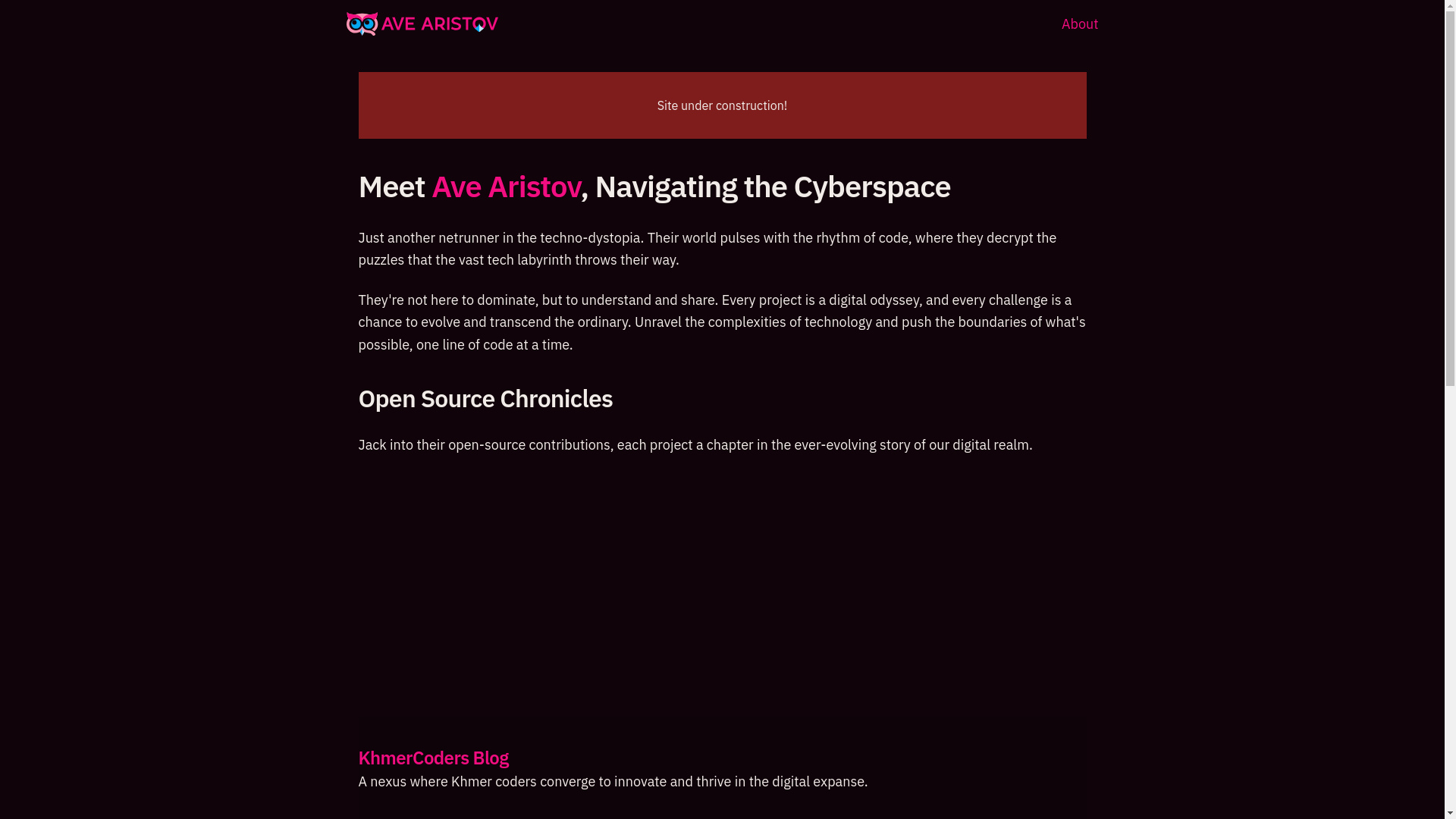 website screenshot of https://avearistov.pages.dev/