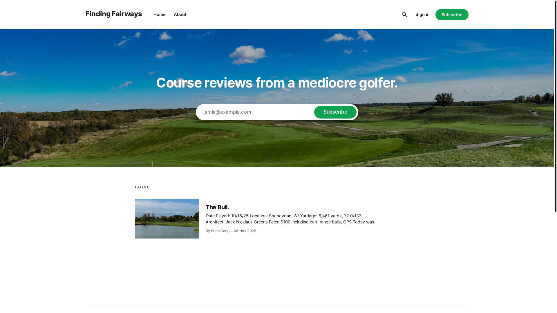 website screenshot of https://findingfairways.link/