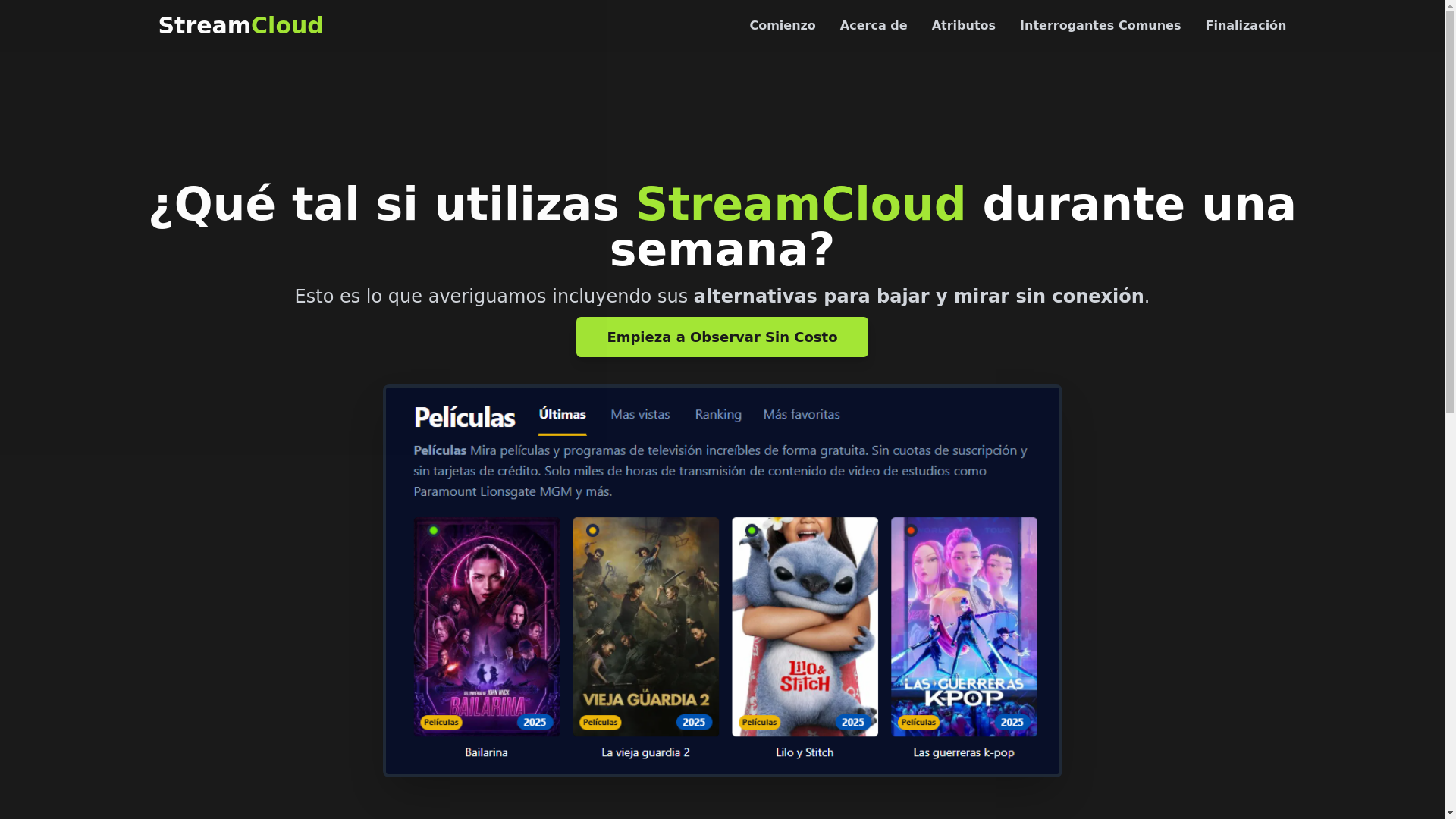 website screenshot of https://streamcloud-ct0w.pages.dev/