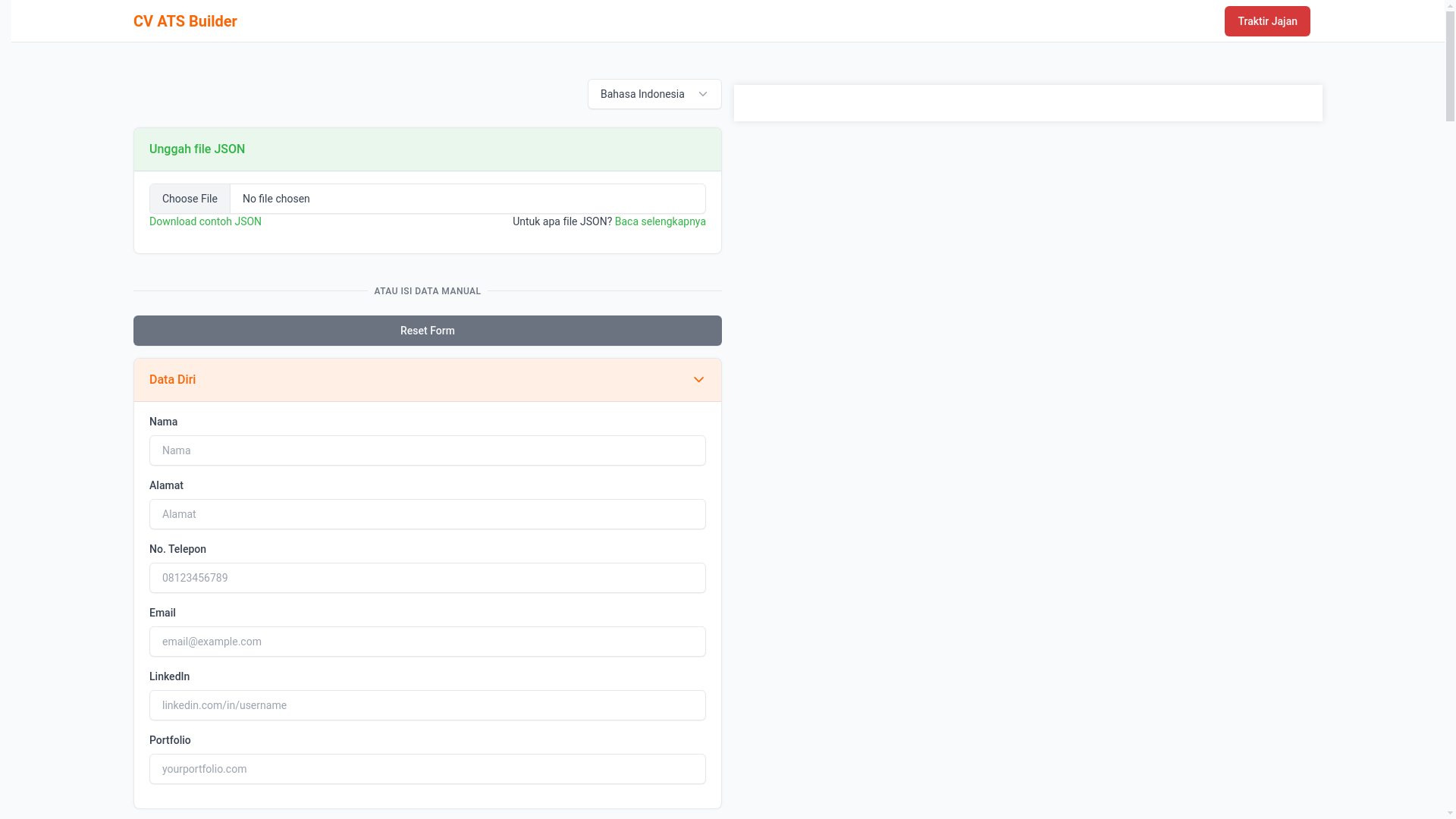 website screenshot of https://cvatsbuilder.pages.dev/