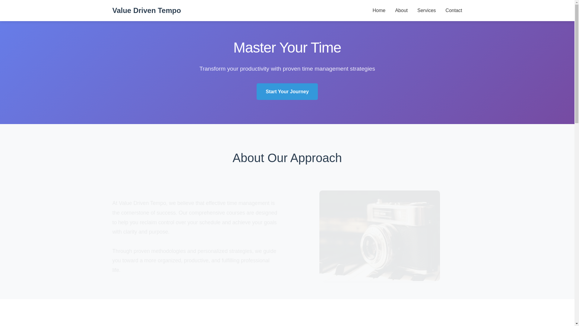 website screenshot of https://valuedriventempo.courses/