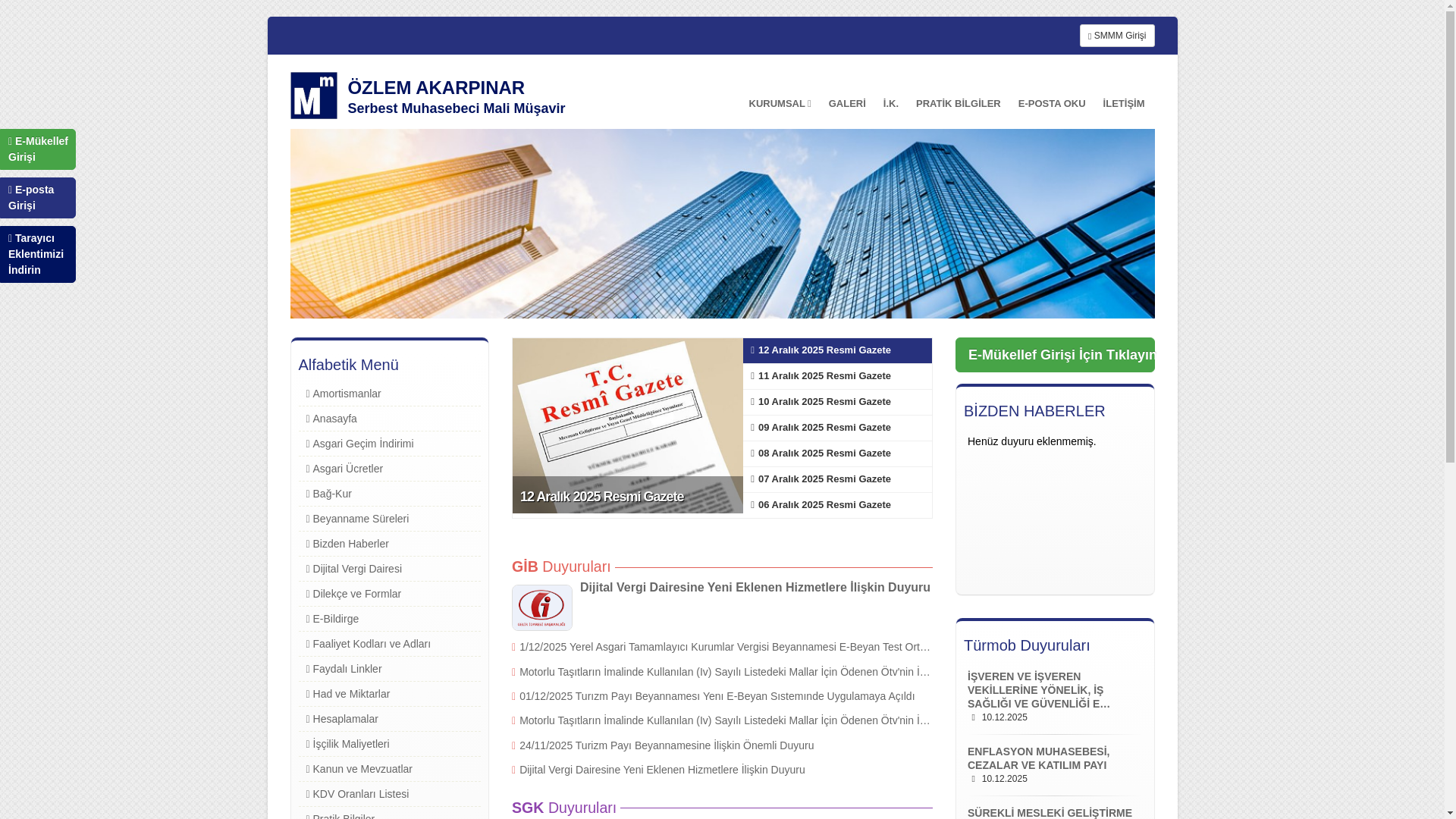 website screenshot of https://smmmozlemakarpinar.com.tr/