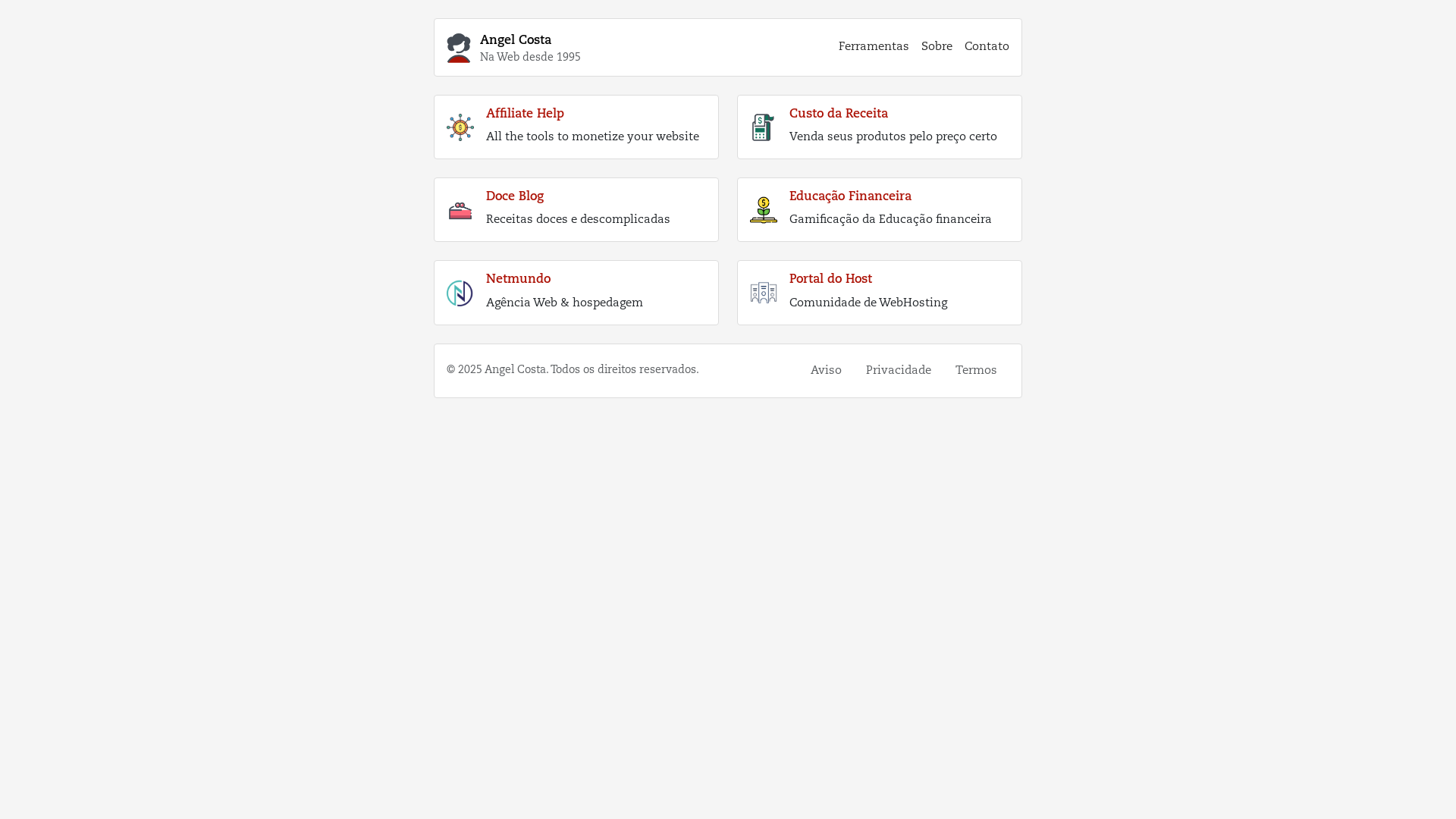 website screenshot of https://custodareceita.pages.dev/