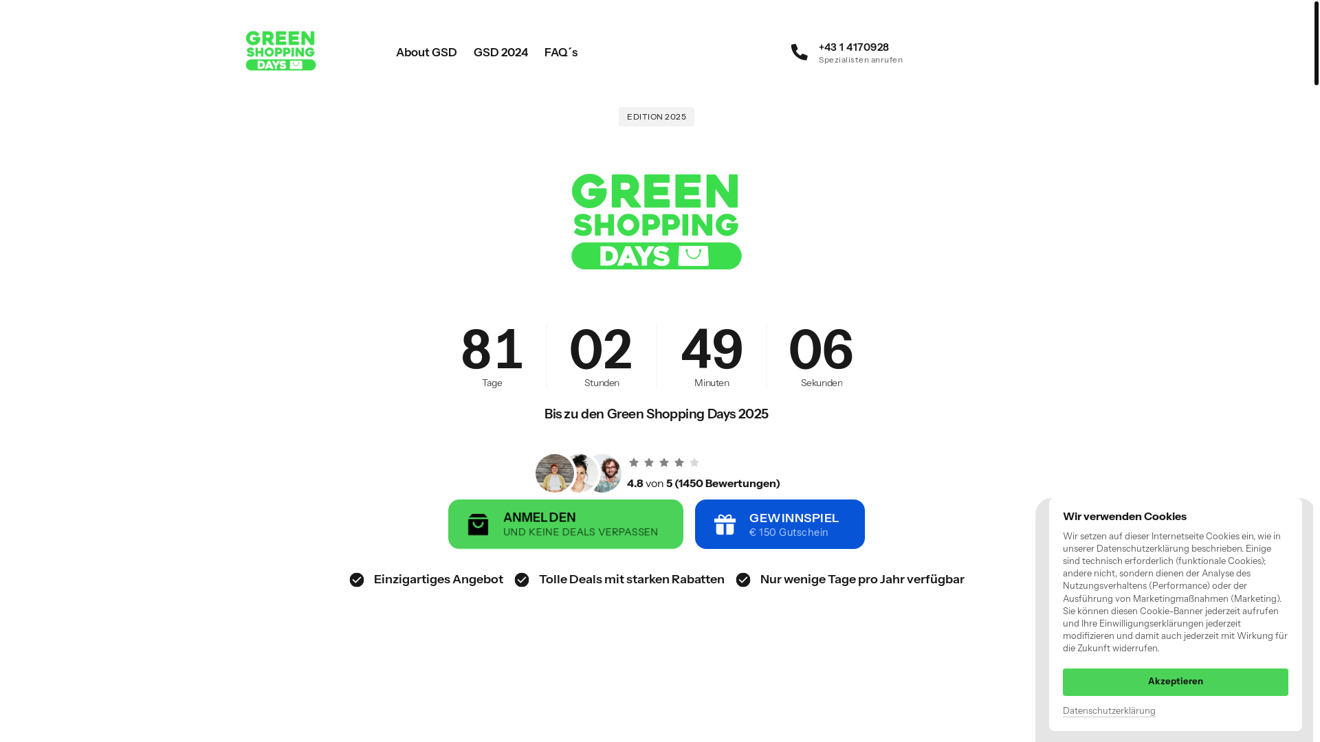 website screenshot of https://greenshoppingdayssite.com/