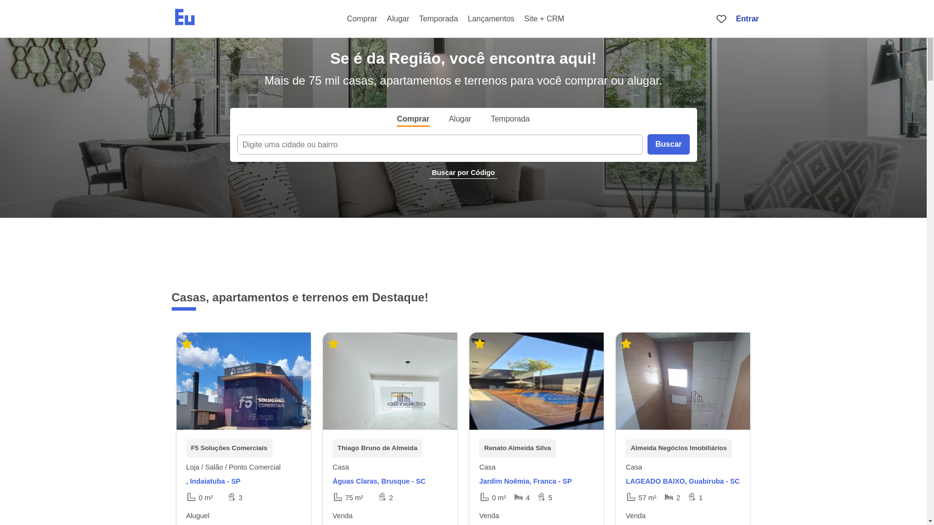 website screenshot of https://imobiliariaempassos.com.br/