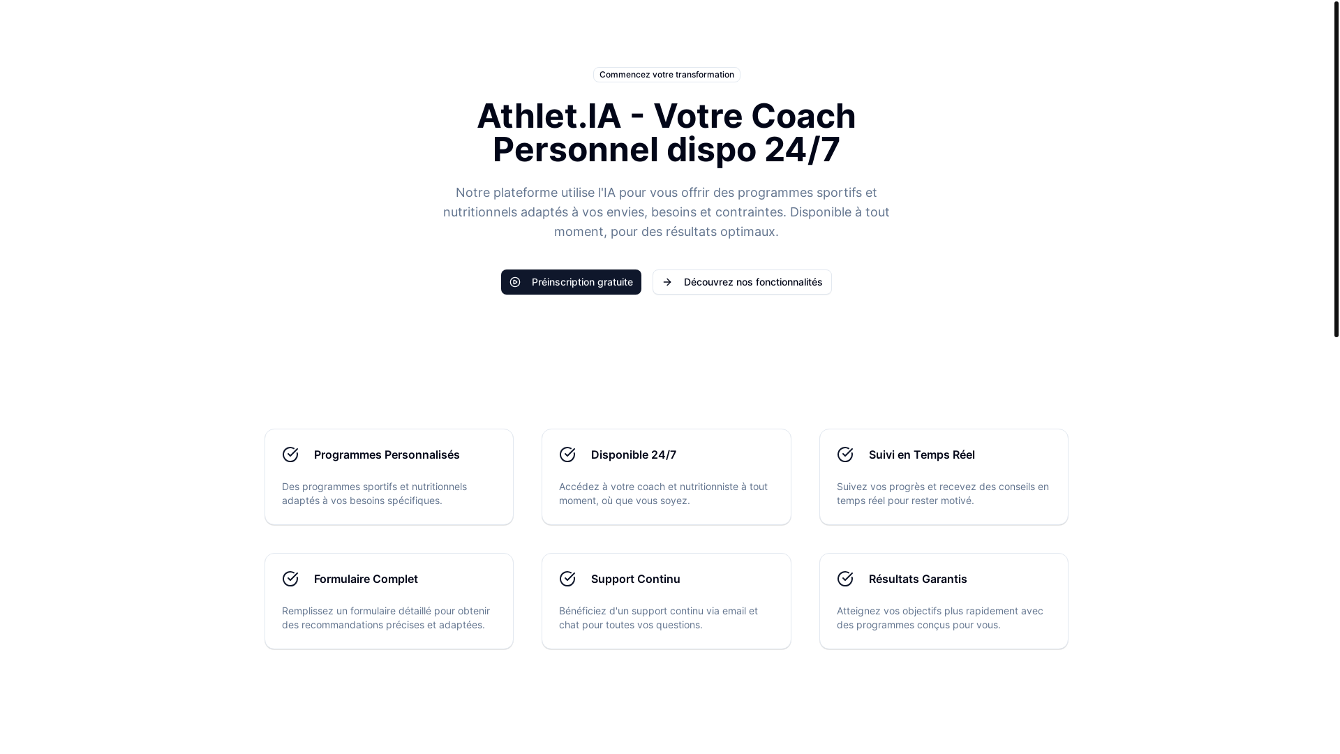 website screenshot of https://athletia-landing.pages.dev/