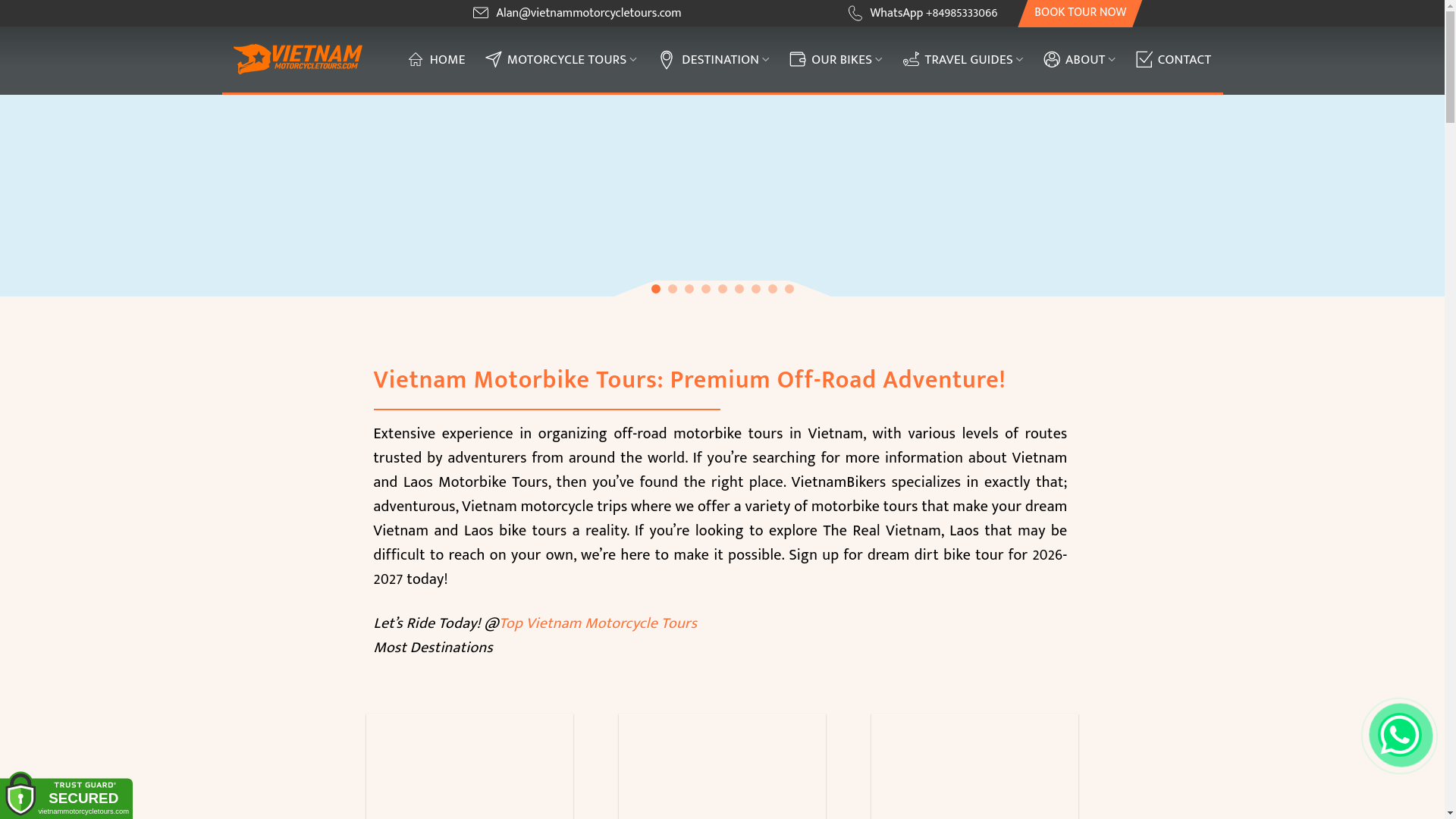 website screenshot of https://vietnambikerstravel.com/