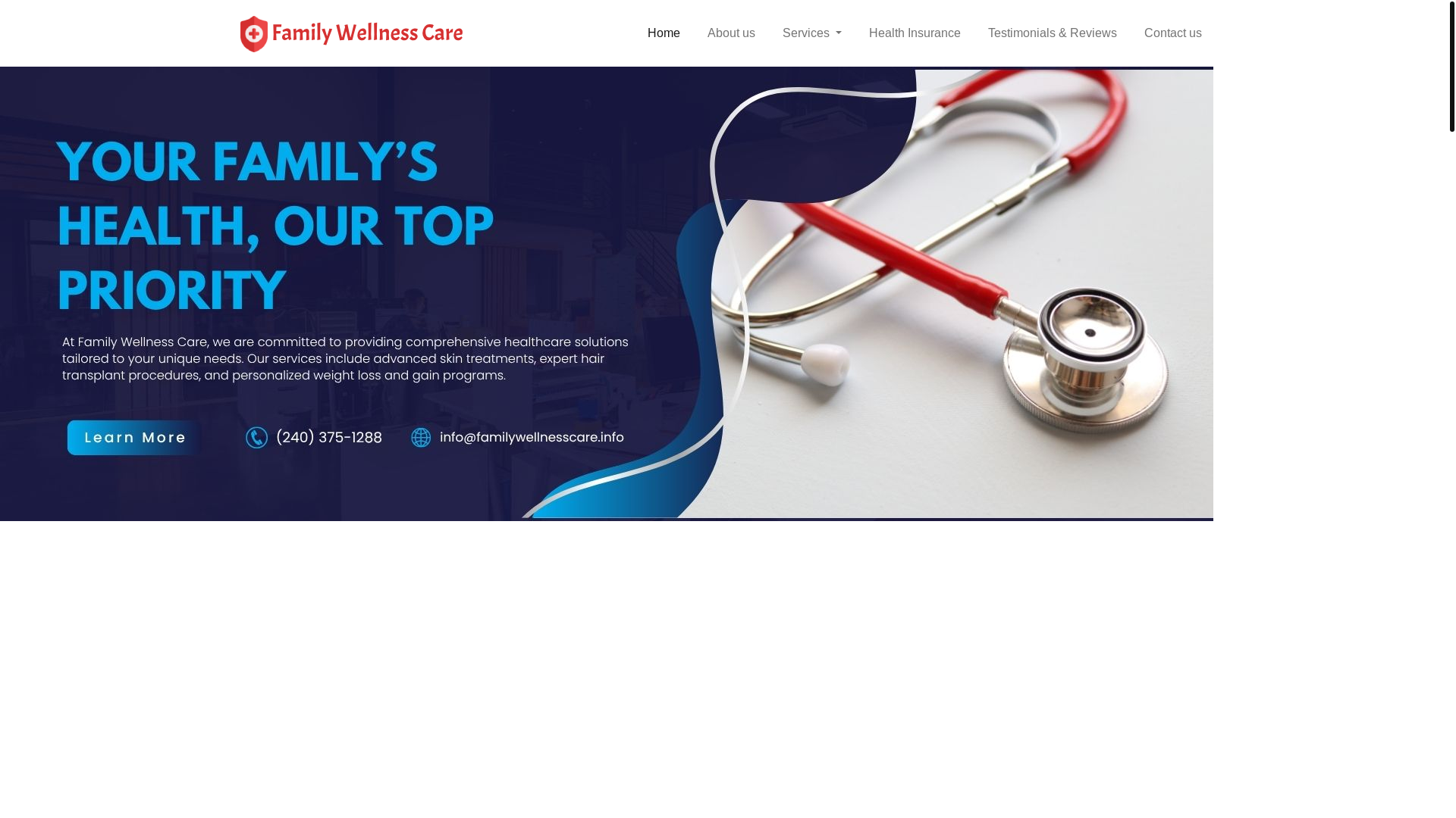 website screenshot of https://familywellnesscare.info/