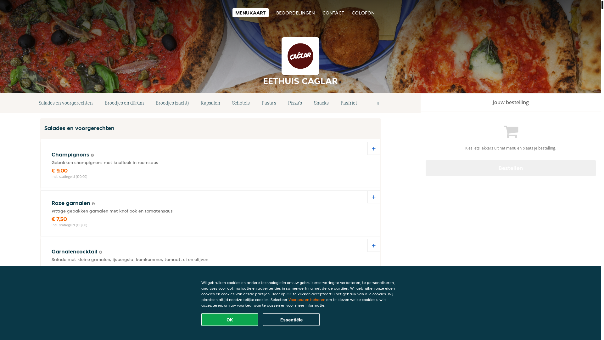 website screenshot of https://eethuis-caglar.nl/