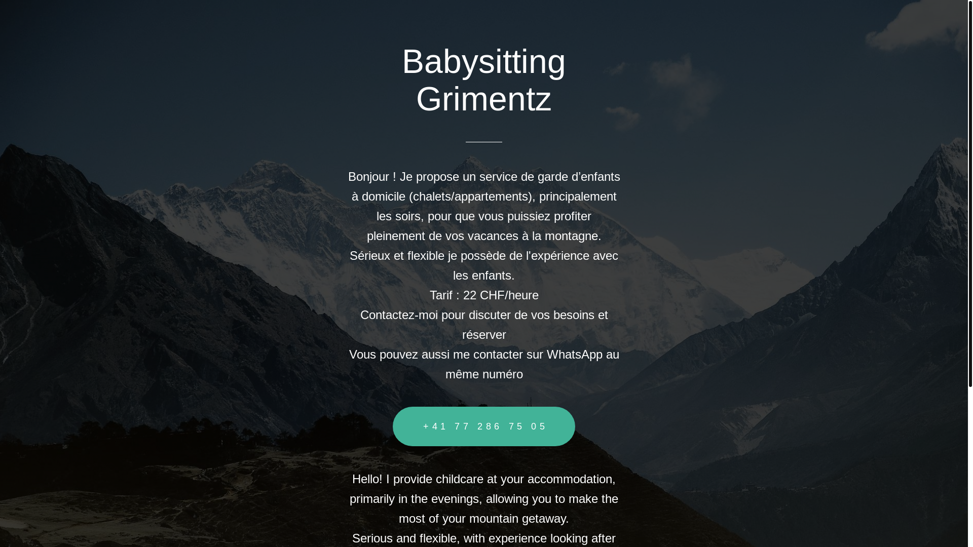 website screenshot of https://grimentz-babysitting.ch/