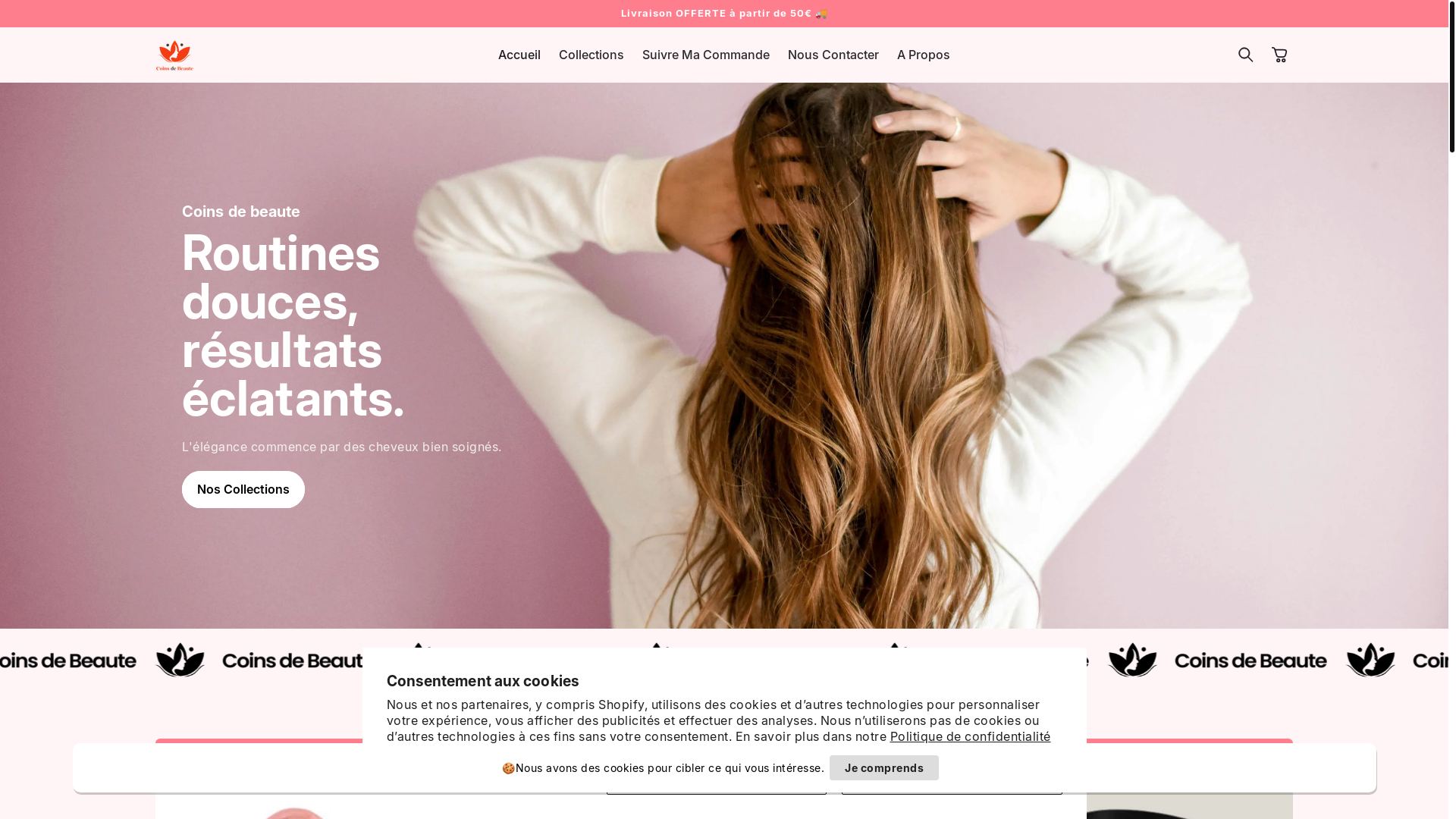 website screenshot of https://coinsdebeaute.com/