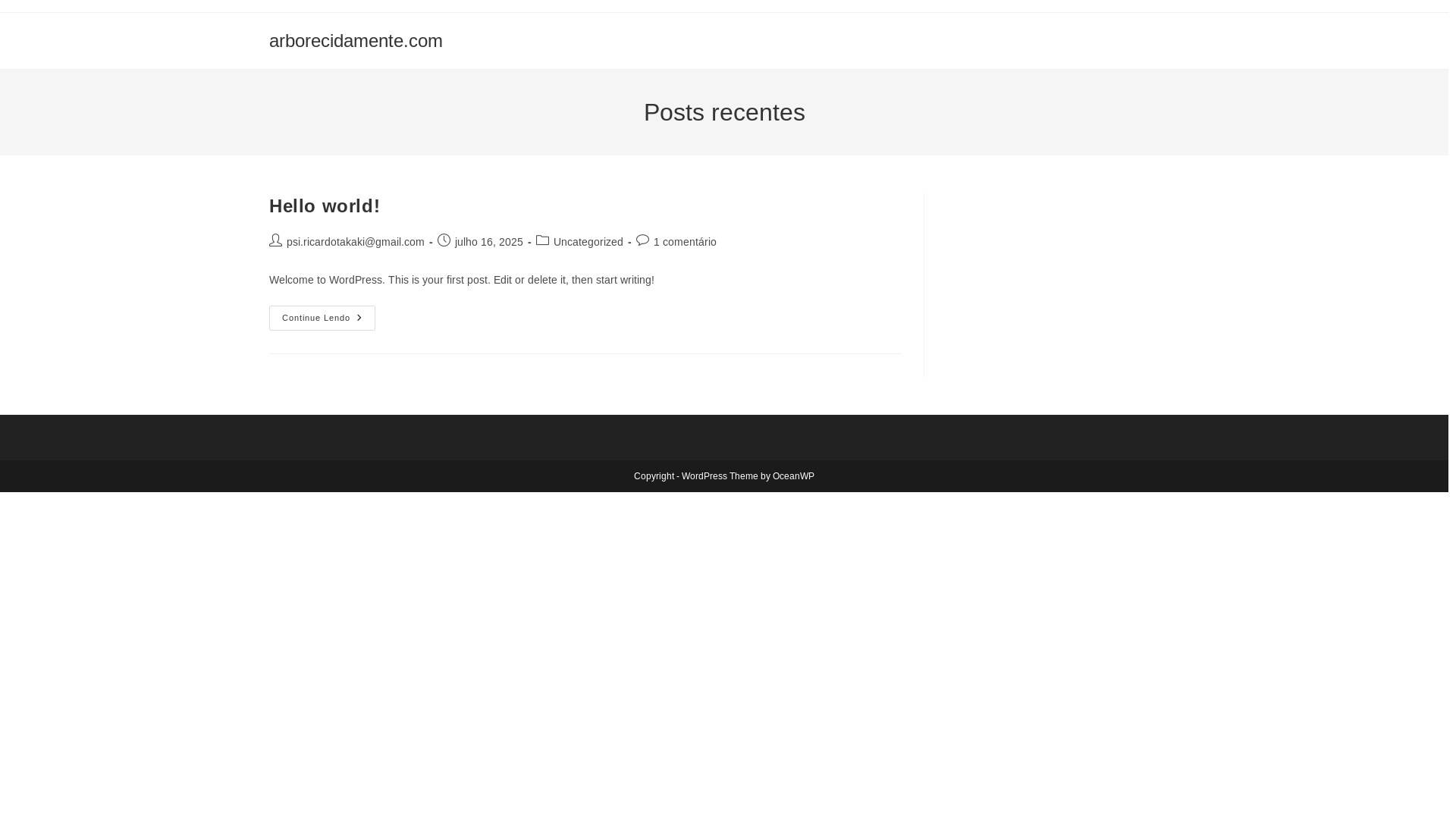 website screenshot of https://arborecidamente.com/
