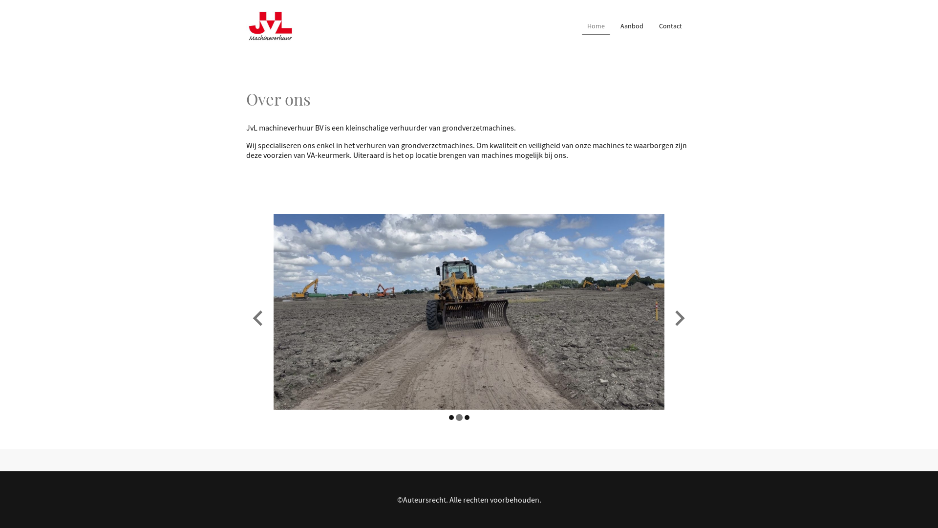 website screenshot of https://jvlmachineverhuur.nl/
