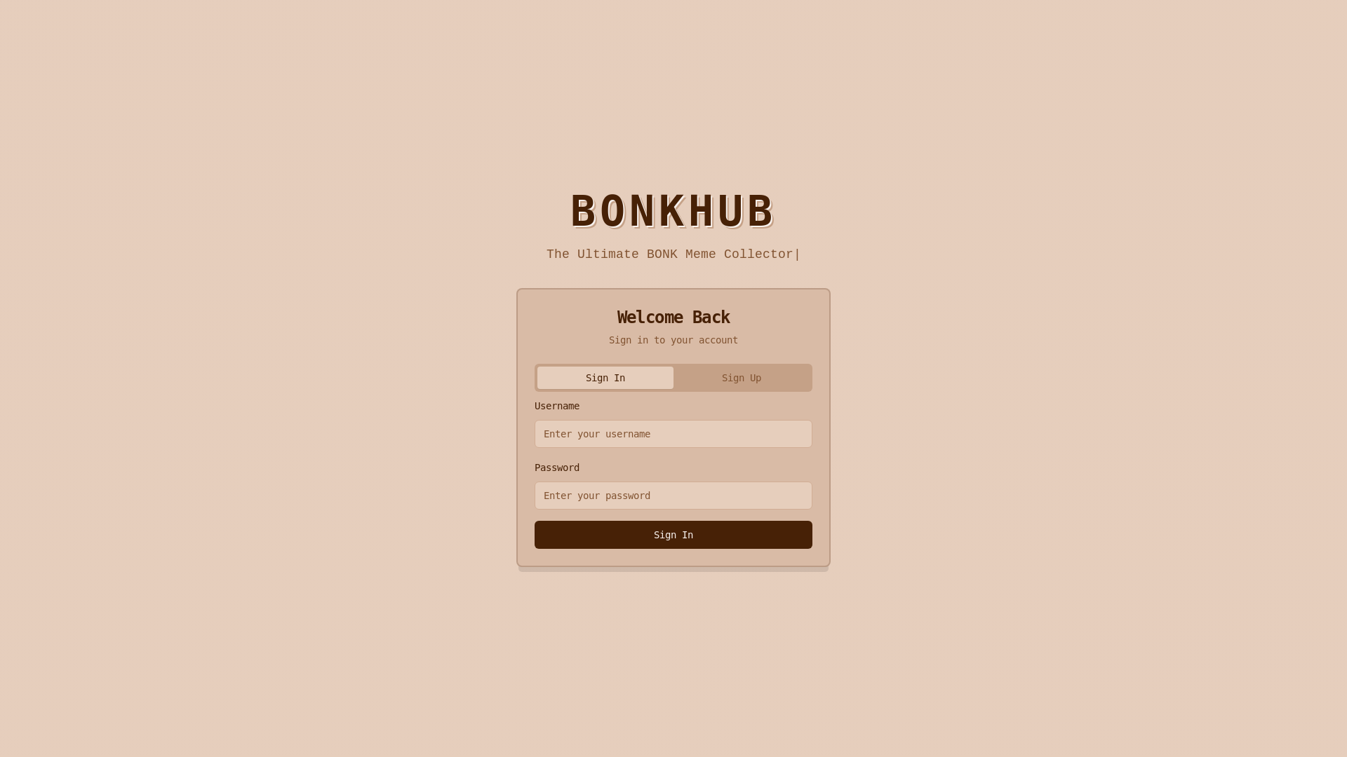 website screenshot of https://bonkhub.cc/