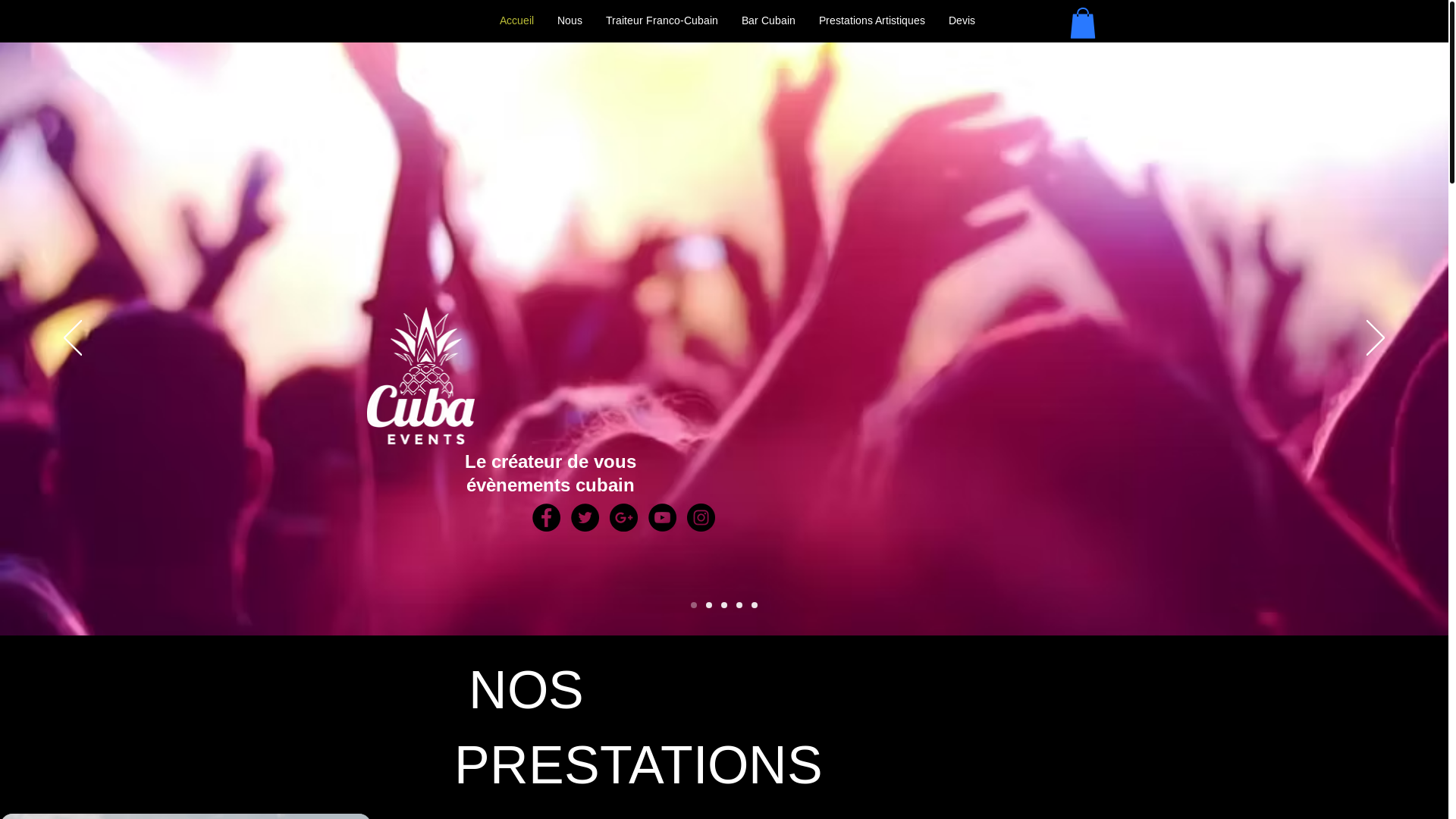 website screenshot of https://cubaevenements.fr/
