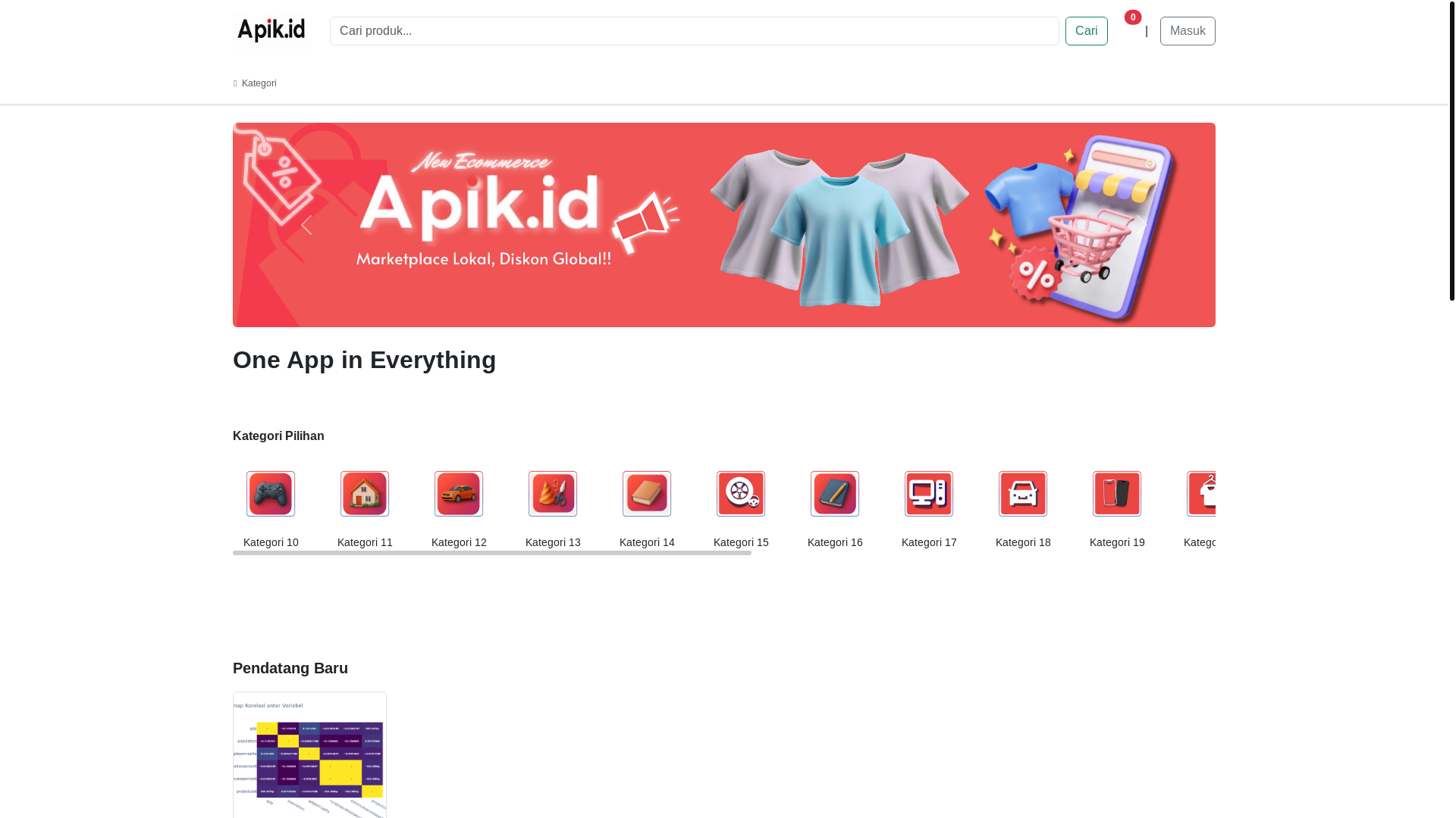 website screenshot of https://apikecommerce.shop/