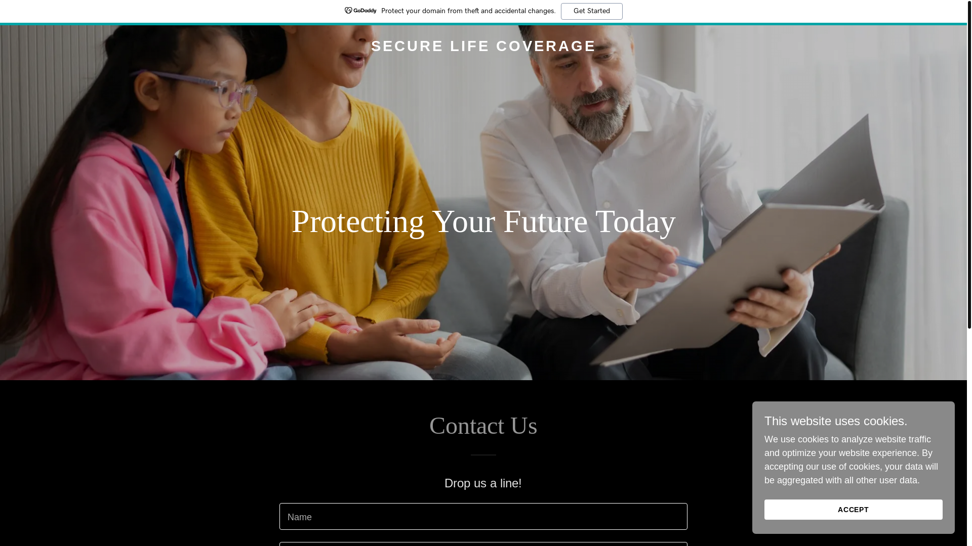 website screenshot of https://securelife-coverage.com/