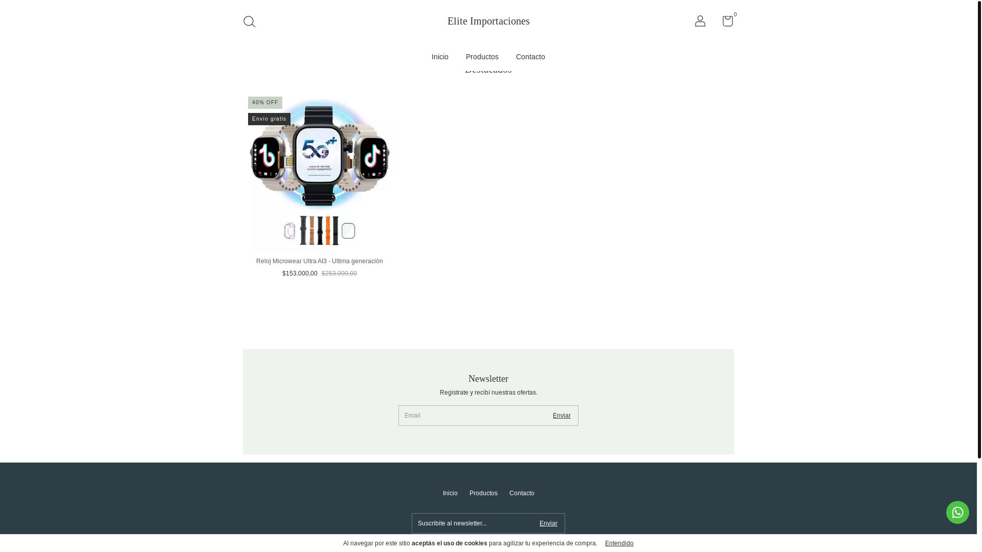 website screenshot of https://eliteimportacion.com.ar/