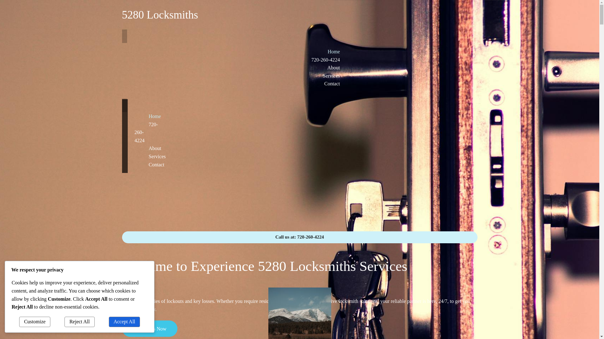 website screenshot of https://5280locksmiths.com/