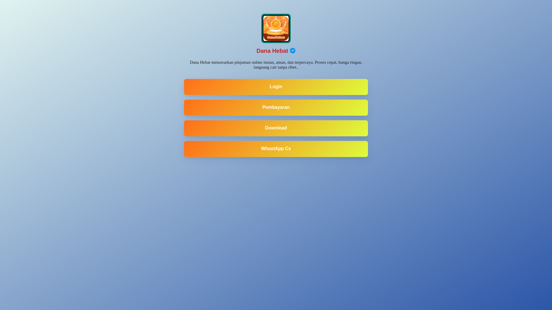 website screenshot of https://danahebat.my.id/