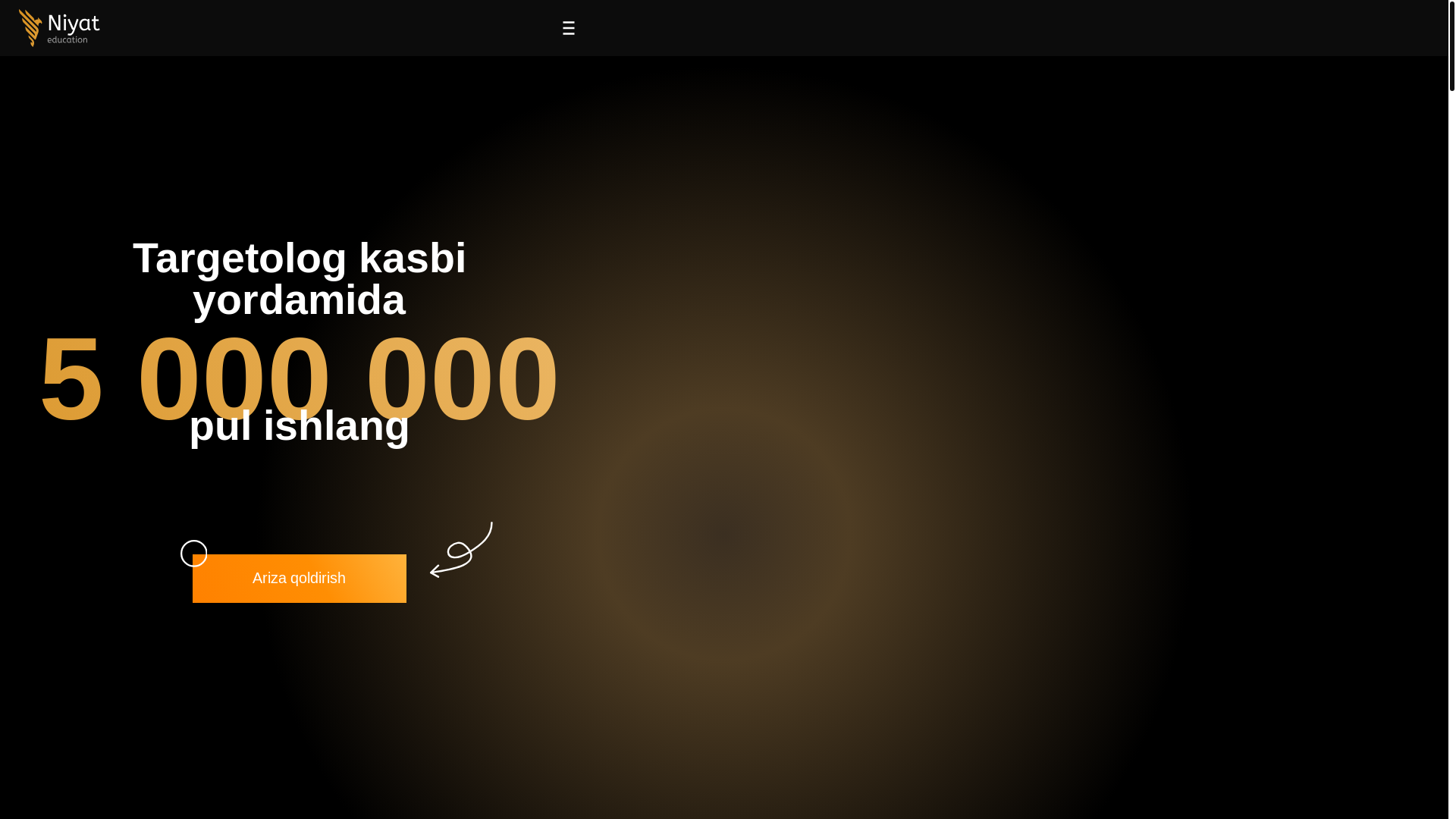 website screenshot of https://niyat-education.uz/