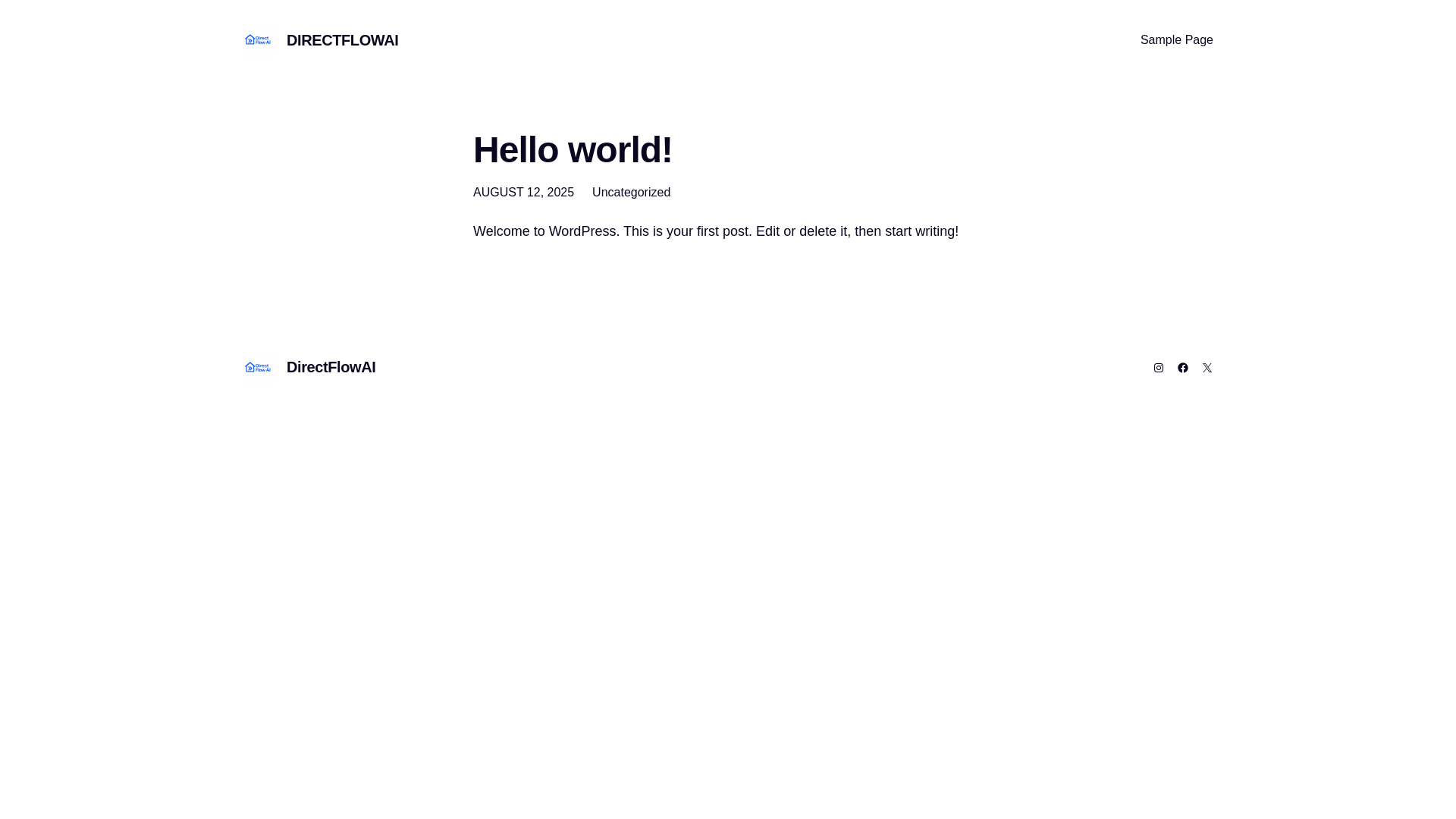 website screenshot of https://directflowai.co.uk/