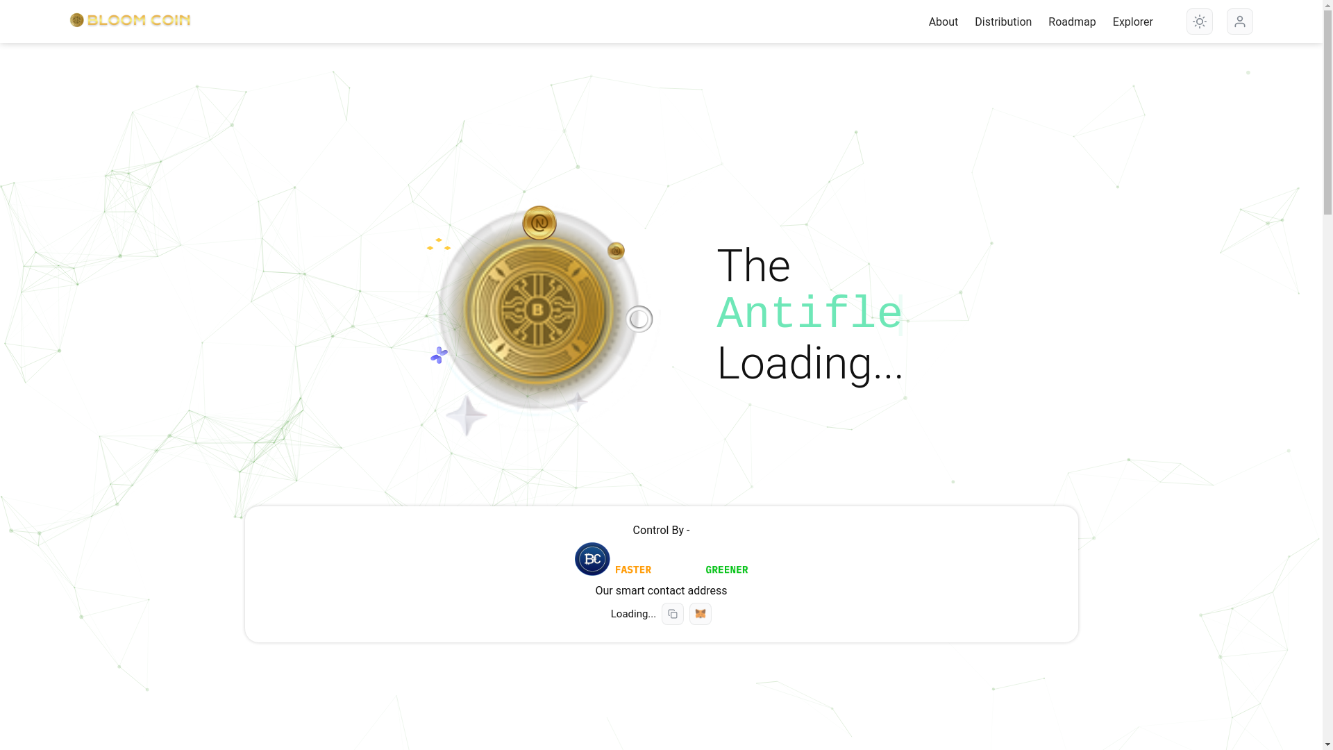 website screenshot of https://bloomcoin.org/