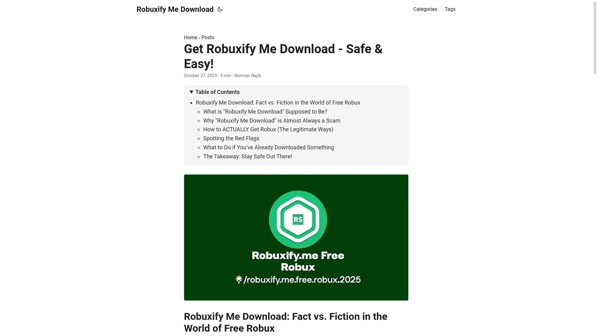 website screenshot of https://robuxify-me-download.pages.dev/