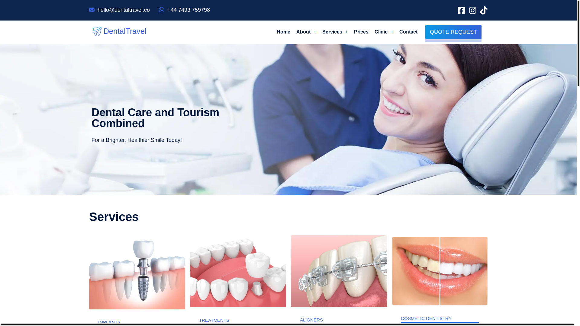 website screenshot of https://dentaltravel.pages.dev/