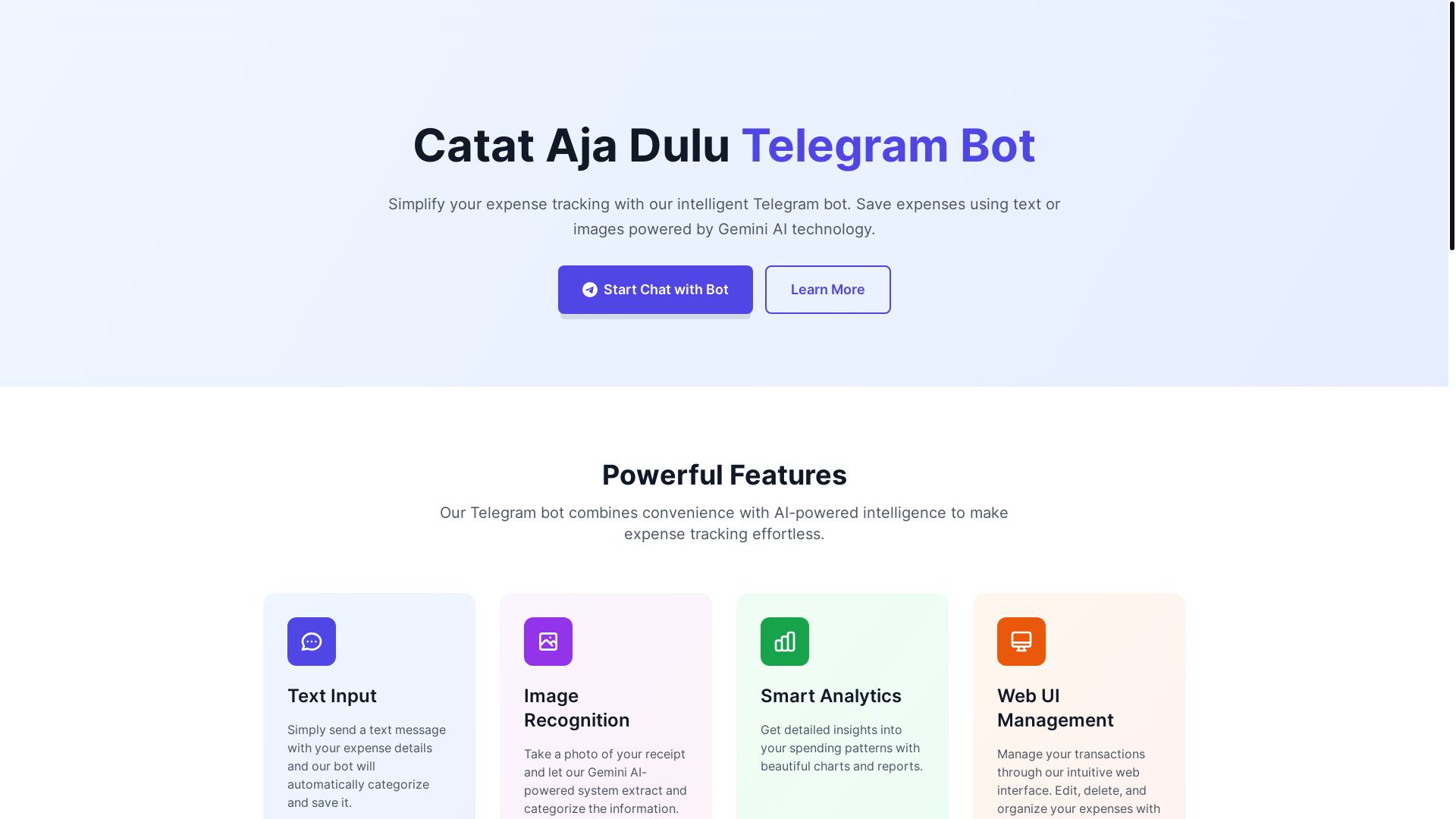 website screenshot of https://catet-dulu.web.id/