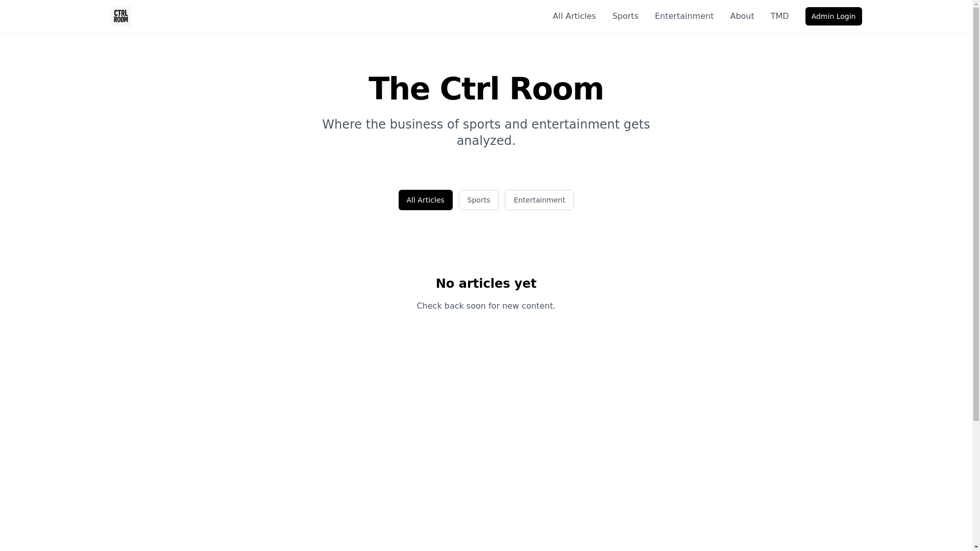 website screenshot of https://thectrlroom.app/