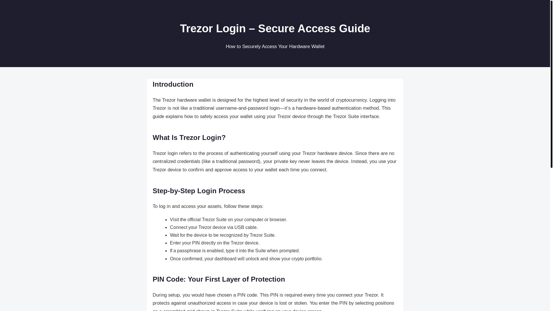 website screenshot of https://overview-trezr-io.pages.dev/