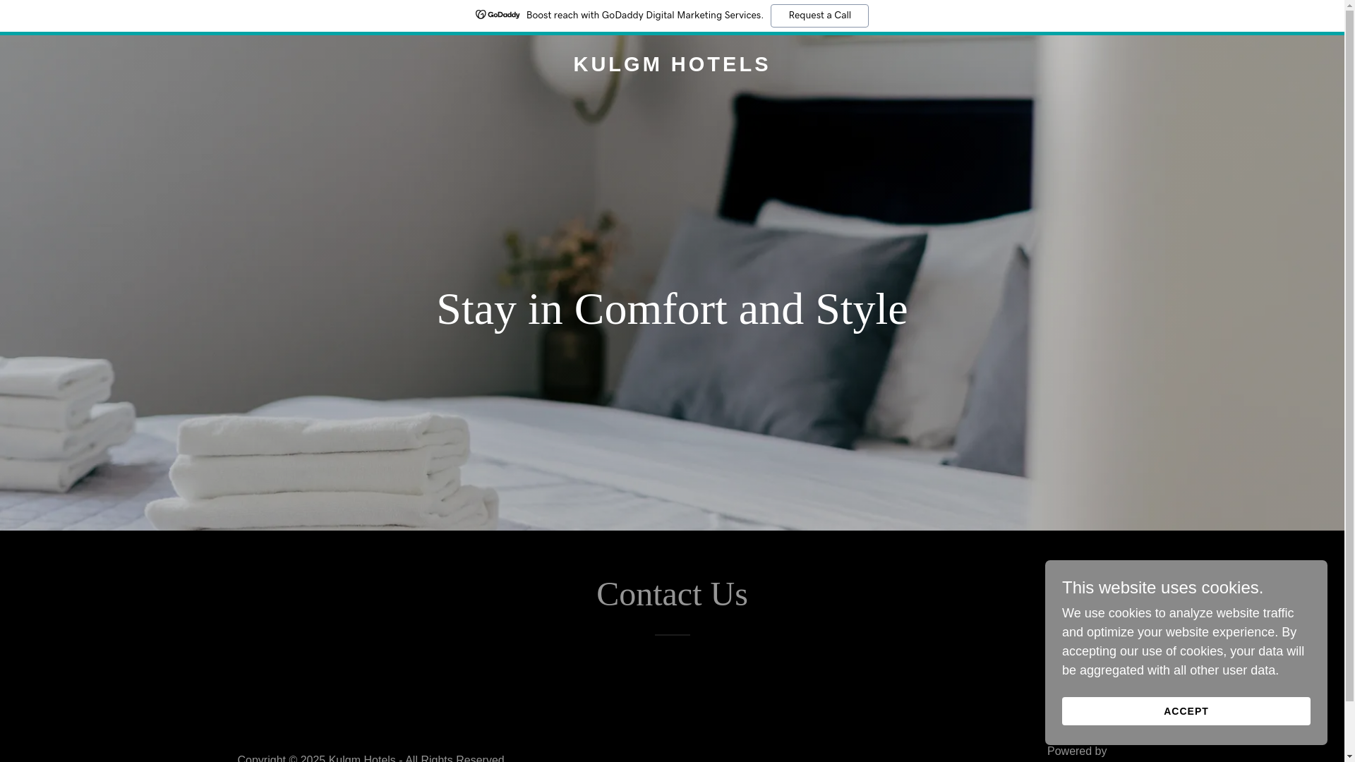 website screenshot of https://kulgmhotels.in/