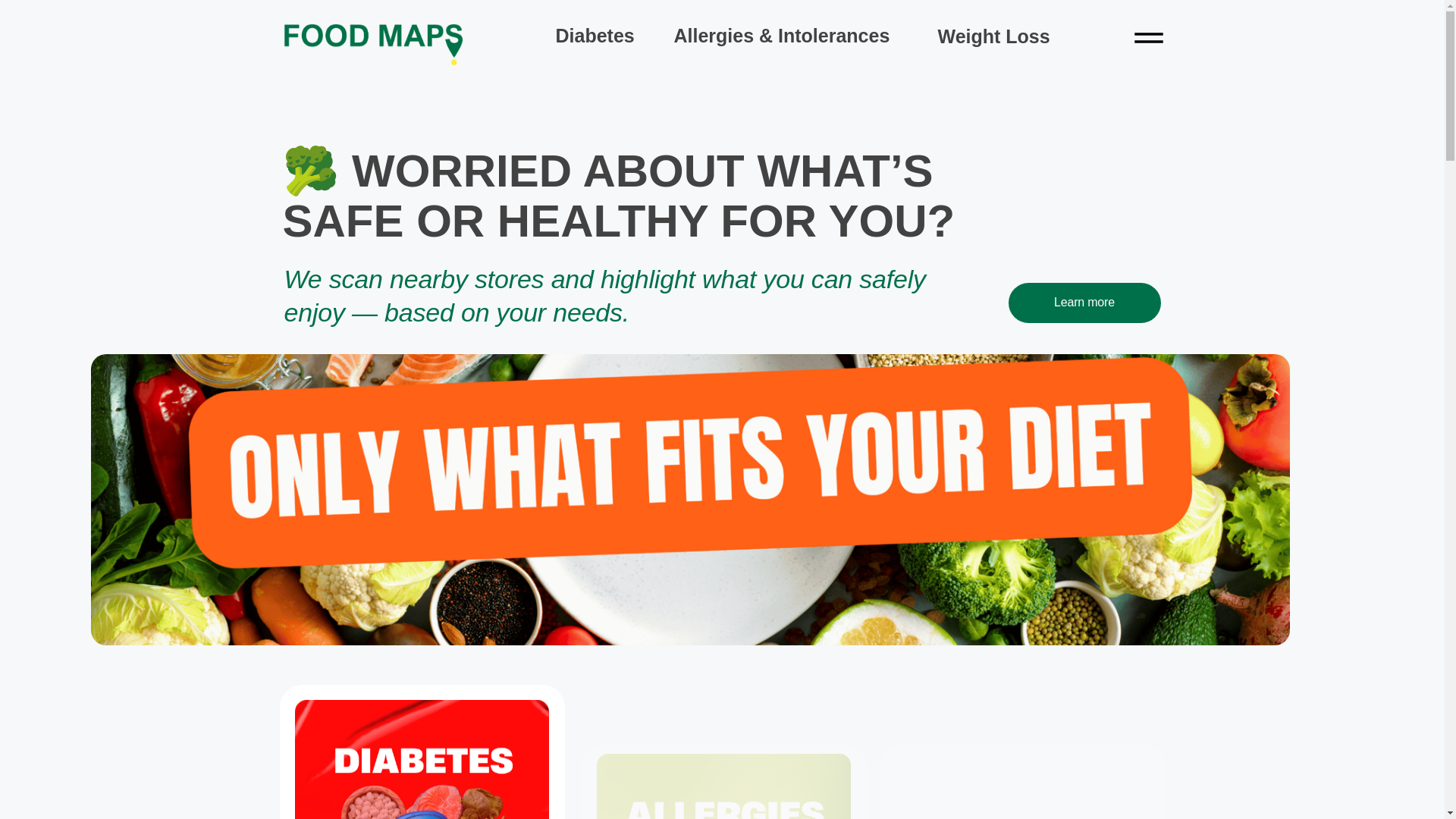 website screenshot of https://foodmaps.us/