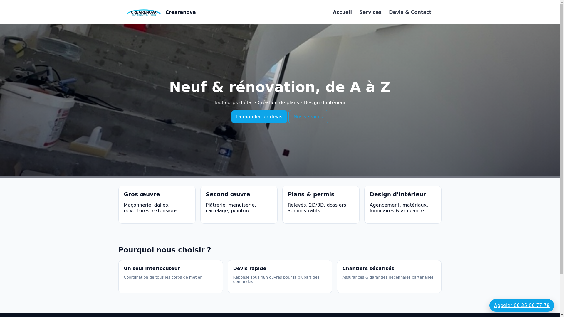website screenshot of https://crearenova.org/