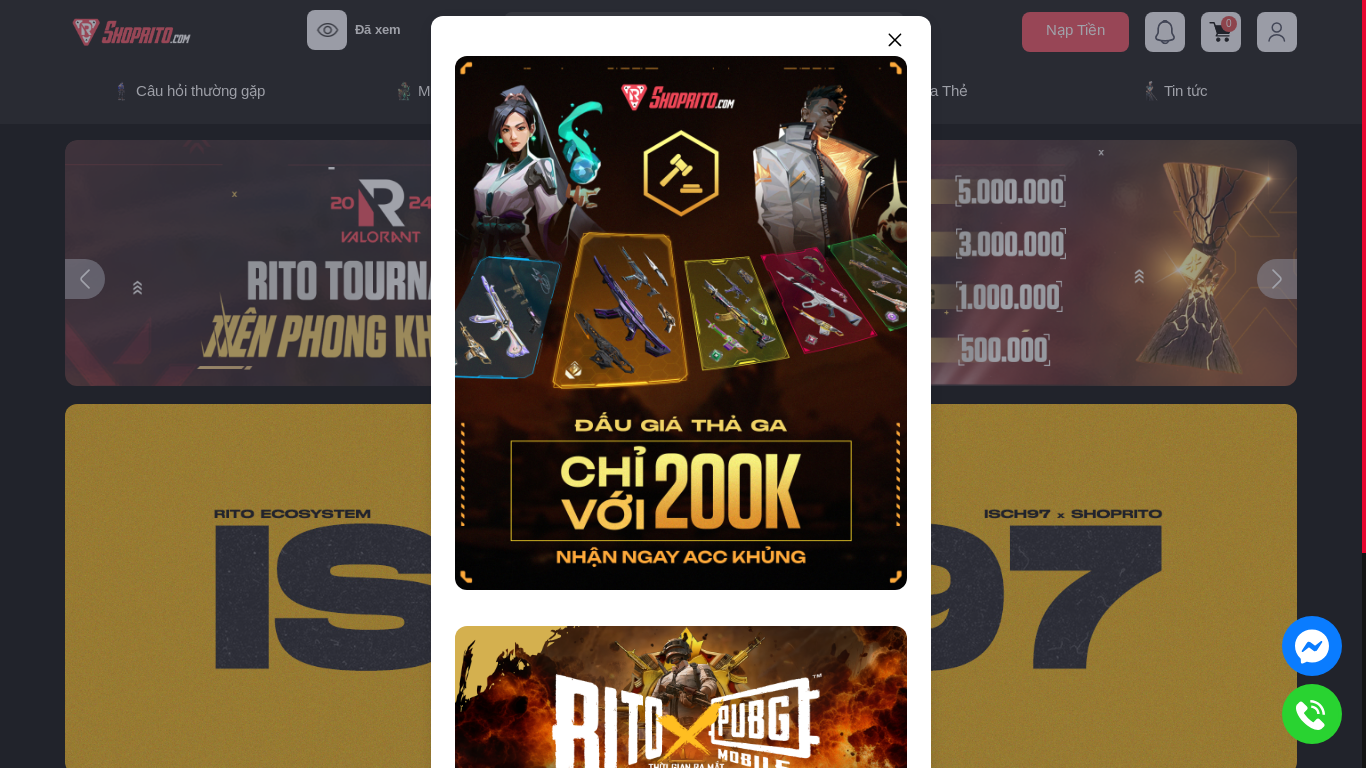 website screenshot of https://valorant.shoprito.com/