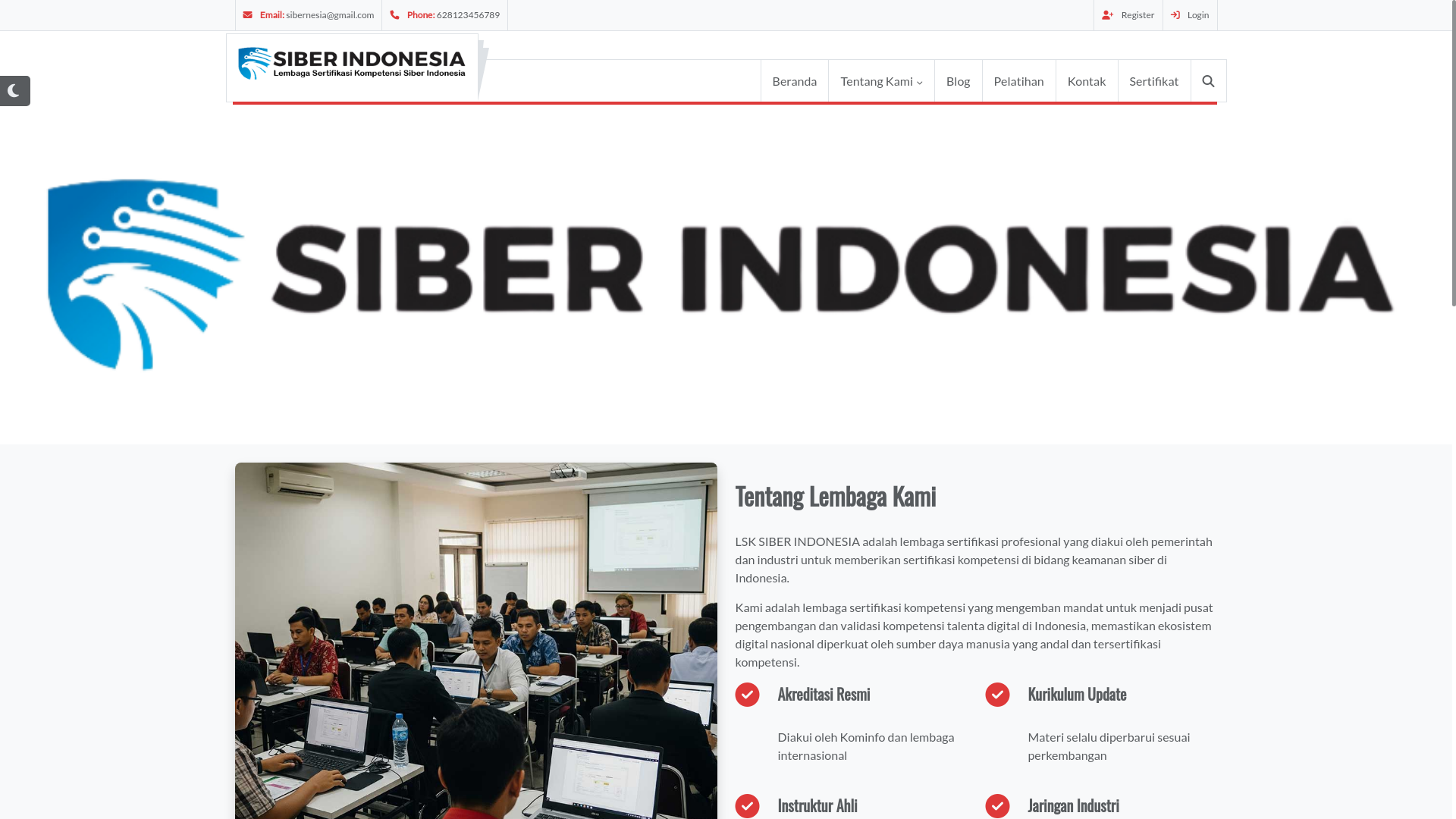 website screenshot of https://www.sibernesia.id/
