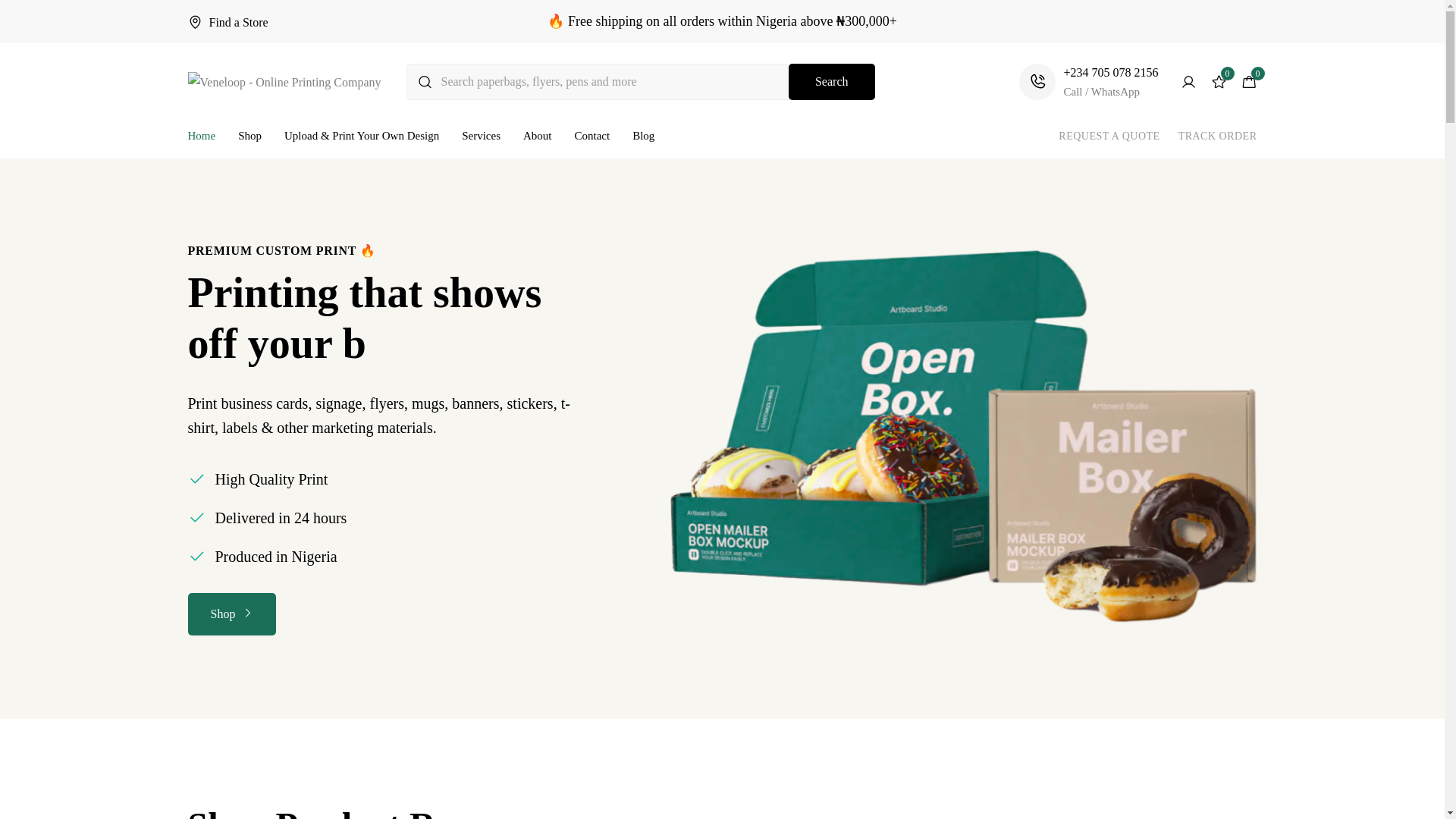website screenshot of https://veneloop.com.ng/